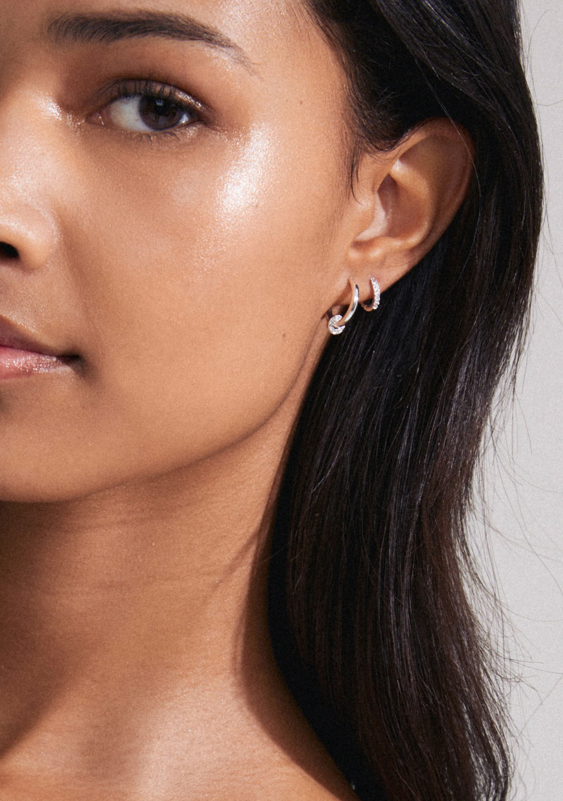 SCOTTIE recycled earrings 2-in-1 set silver