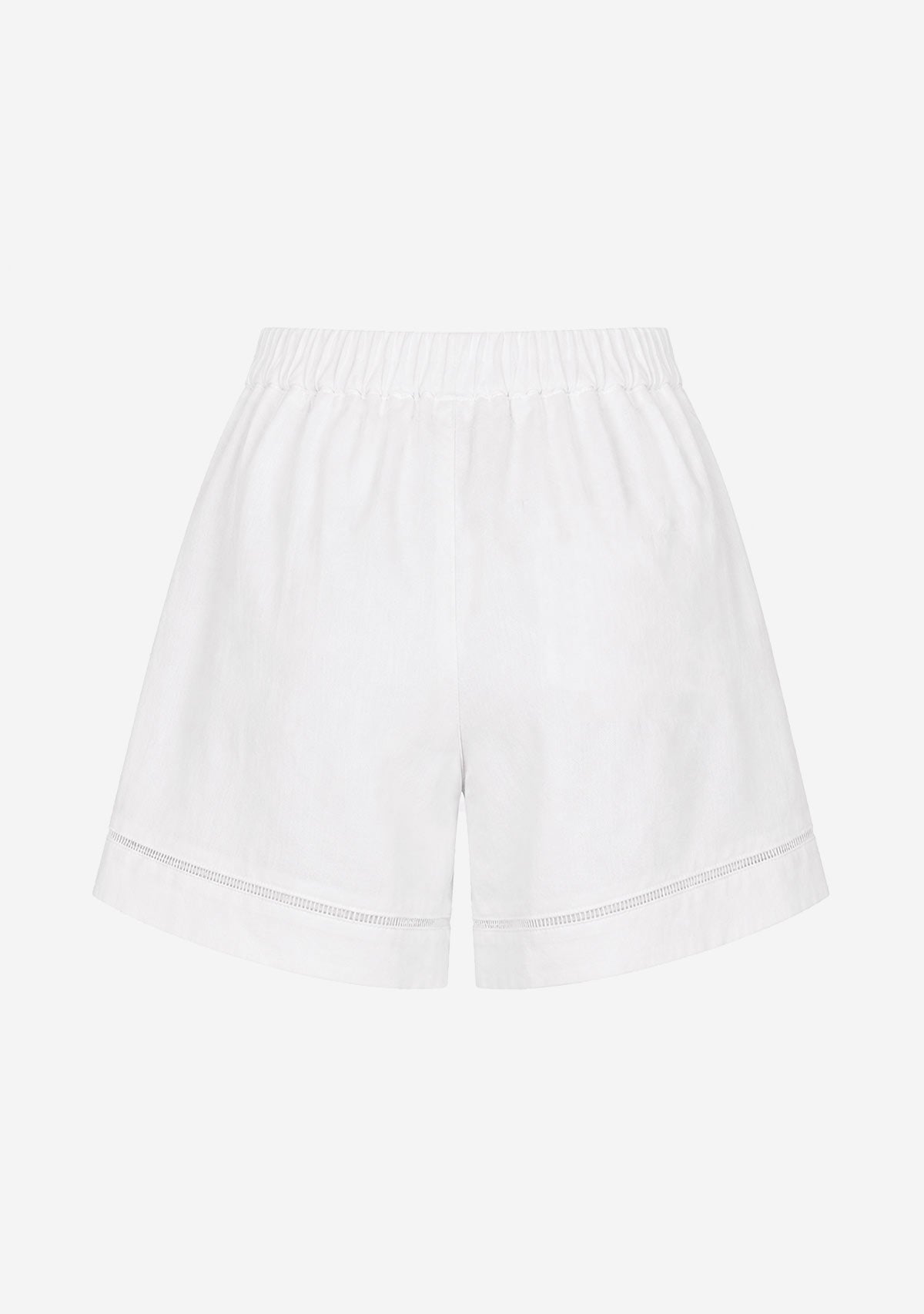 Pleated Detail Shorts White