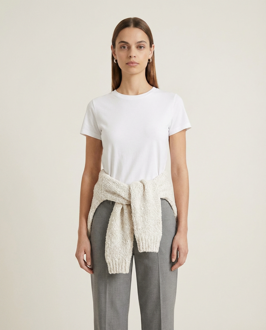 Popcorn Knit Sweater Cream Ivory