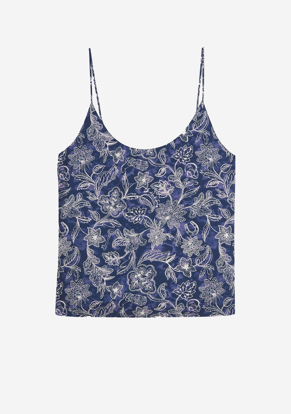 Printed Jersey Back Tank Top Lucky Bandana Dress Blues
