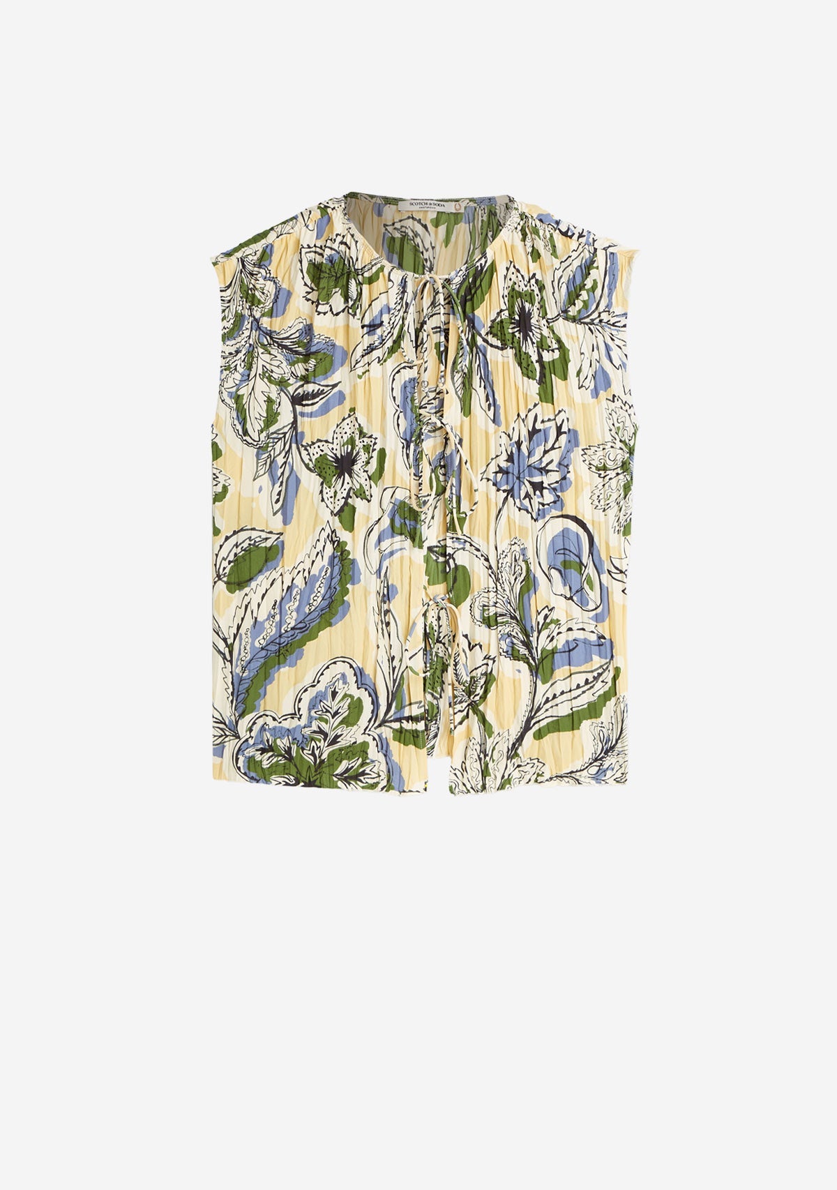 Printed Micro Pleat Top Lucky Bandana Multi Parsnip SCOTCH & SODA