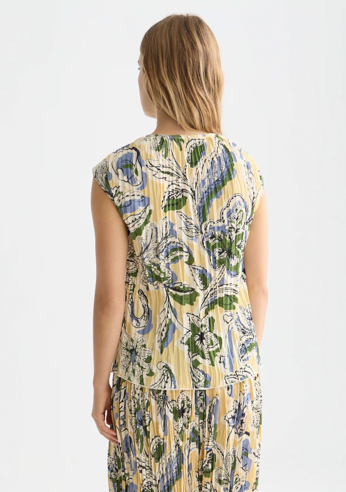 Printed Micro Pleat Top Lucky Bandana Multi Parsnip SCOTCH & SODA