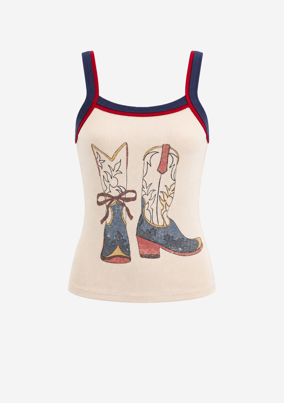 T-Shirt Sleeveless Boots Cream