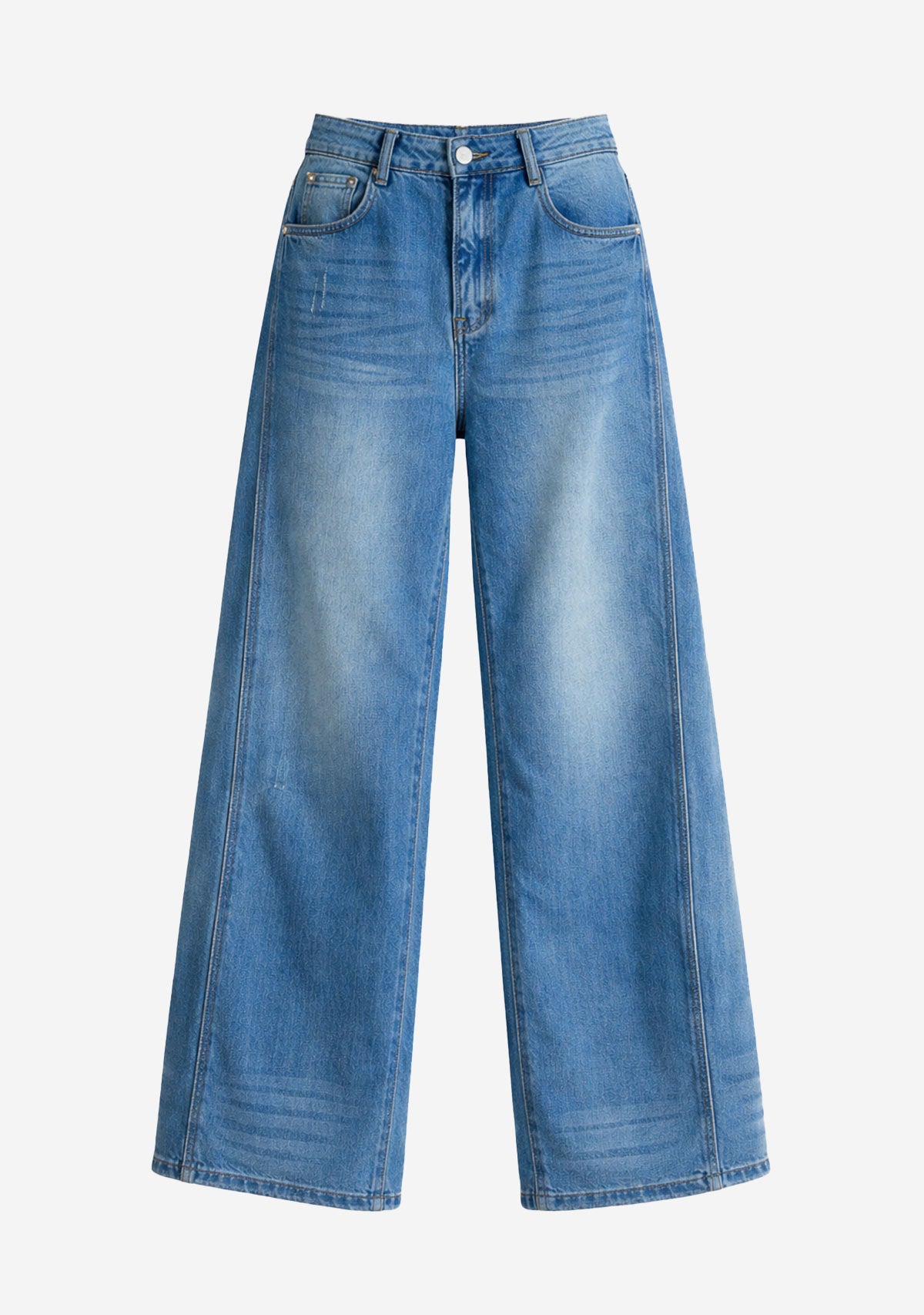 Relaxed Wide Leg Denim Denim Blue