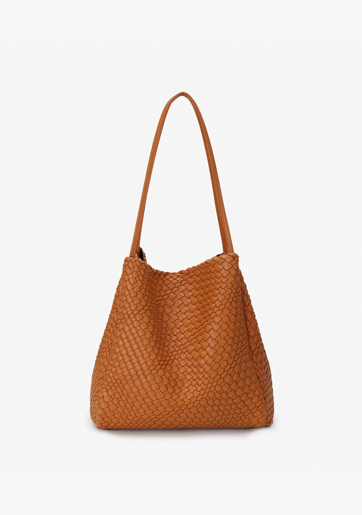 Hollace North South Tote Woven Light Taupe The Latest Scoop