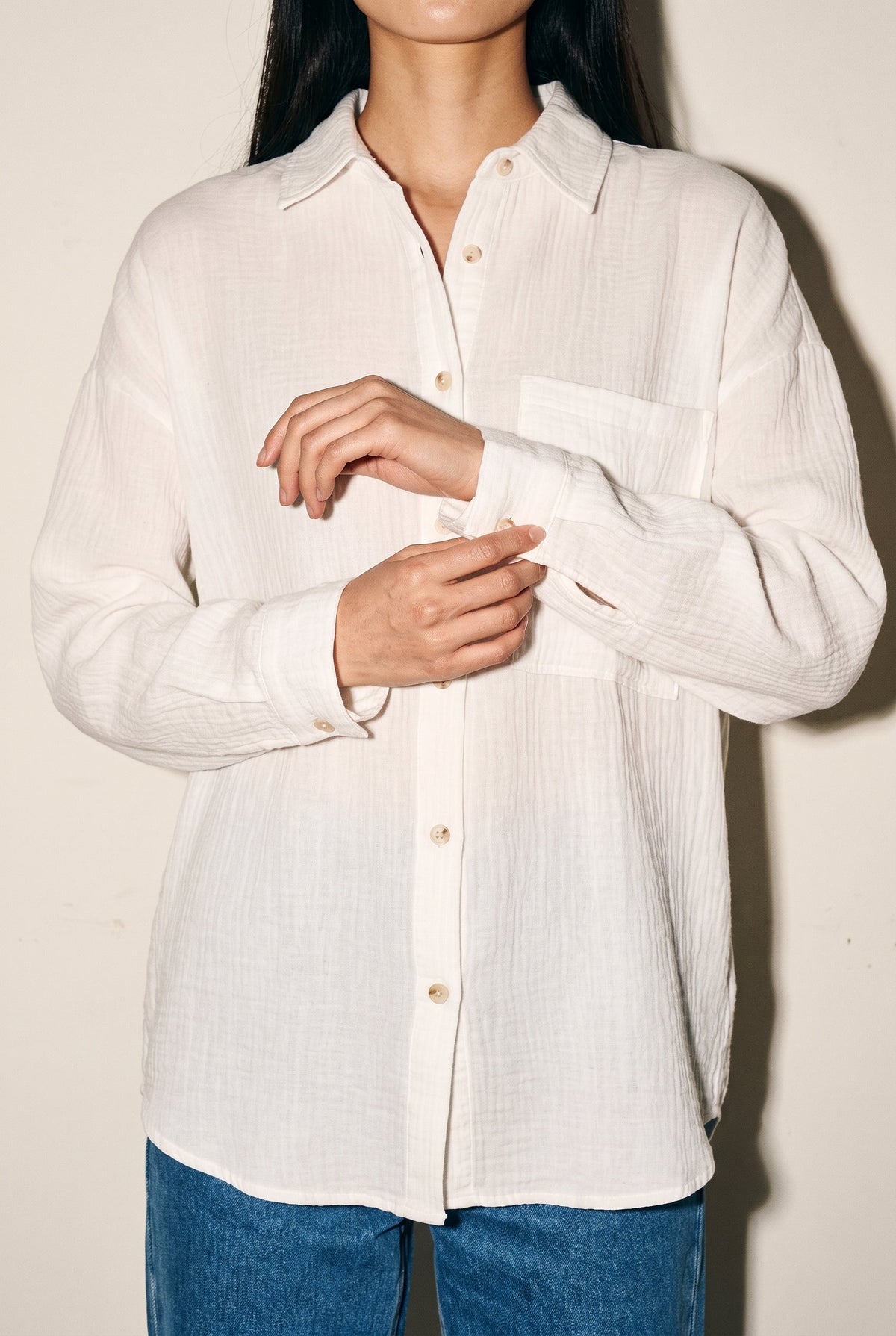 Oversized Gauze Cotton Shirt The Latest Scoop
