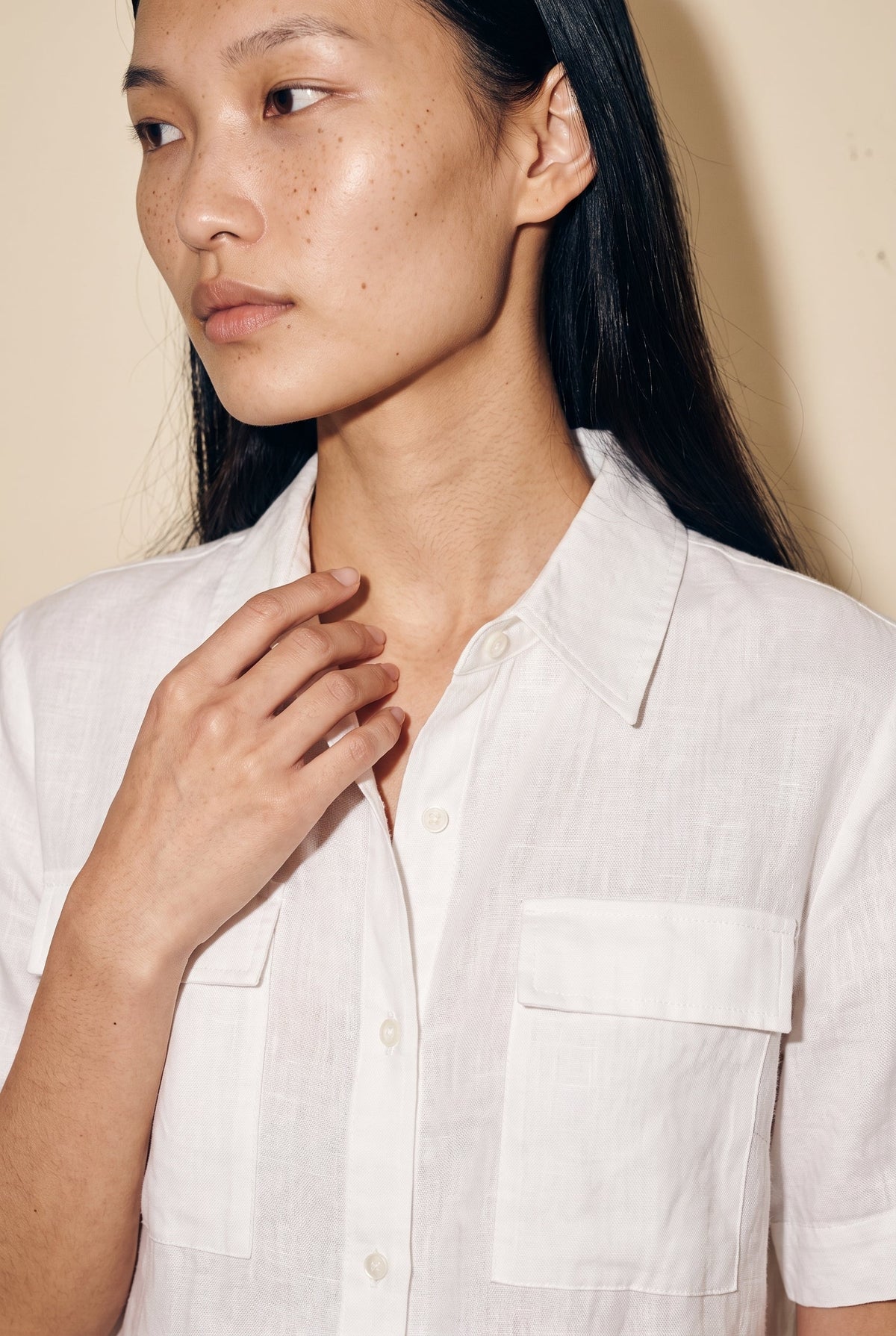 Relaxed Pocket Shirt White 12 Rue Collette