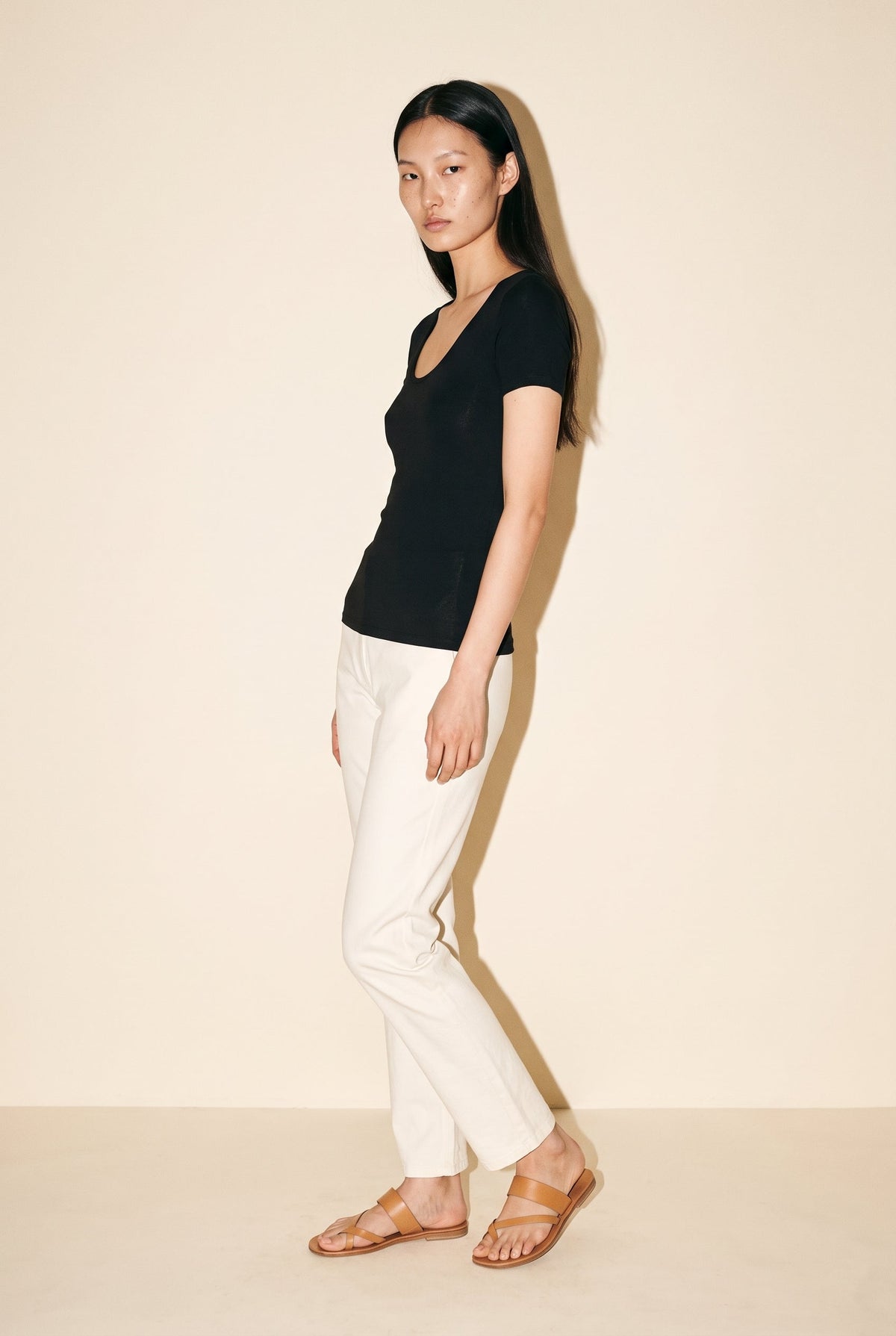 Double Layered short sleeve V Neck Top Wasabi + Mint