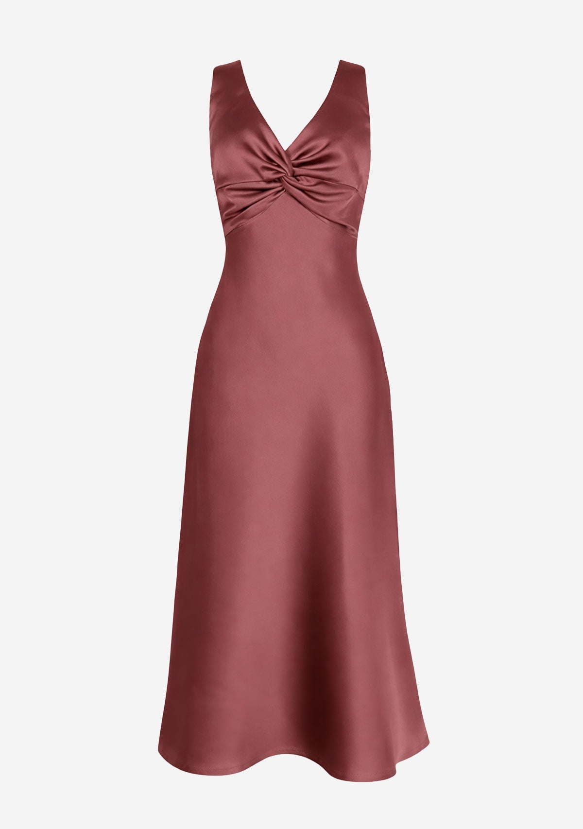Ruched Bust Satin Maxi Dress Burgundy 12 Rue Collette