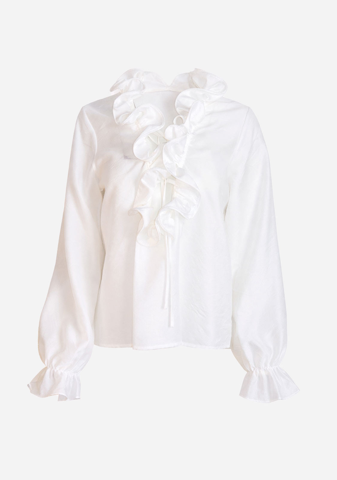 Ruffle Tie Front Blouse
