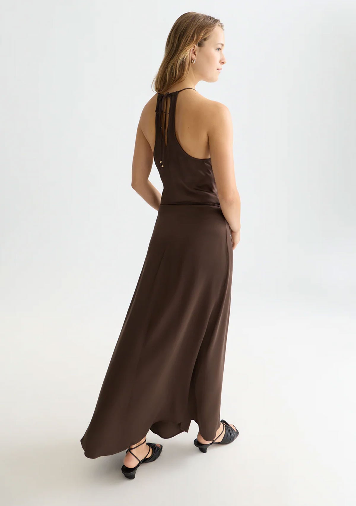 Viscose Maxi Cami Wrap Dress Hot Fudge