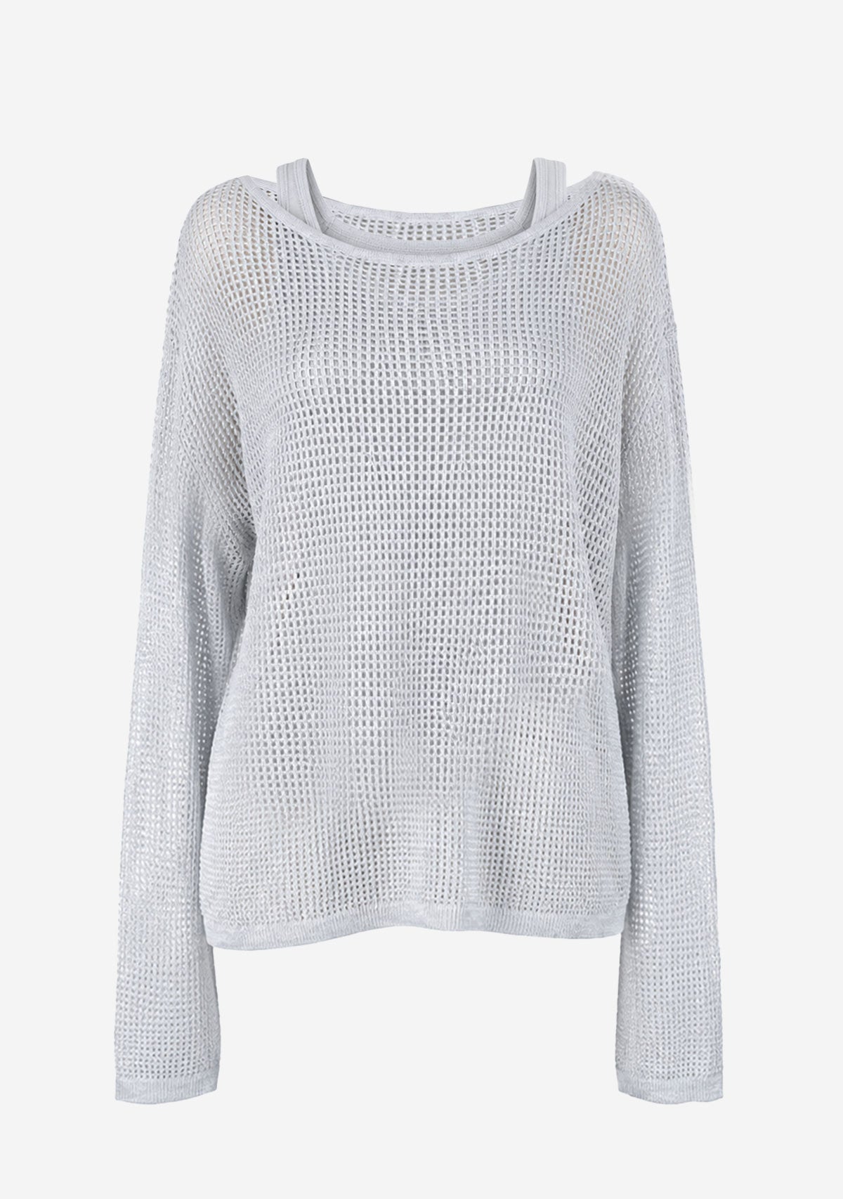 Essential One-Shoulder Top Grey SLOW HIGH