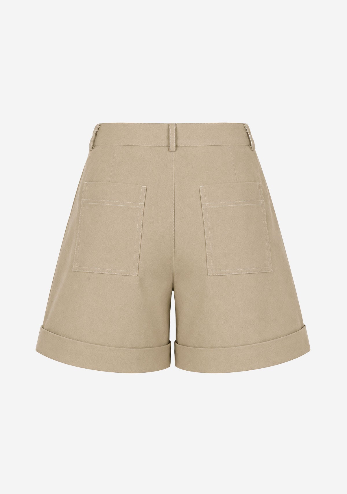 Pleated Front Relaxed Fit Shorts Green