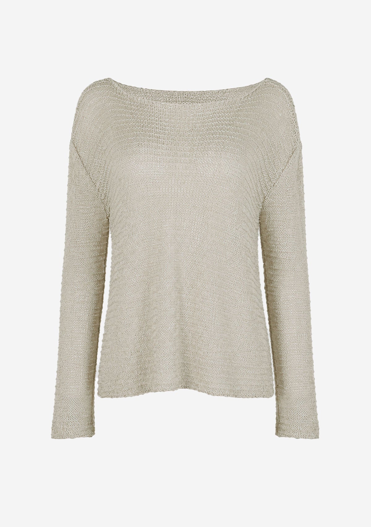 Sheer Open-Knit Long Sleeve Sweater Green SLOW HIGH