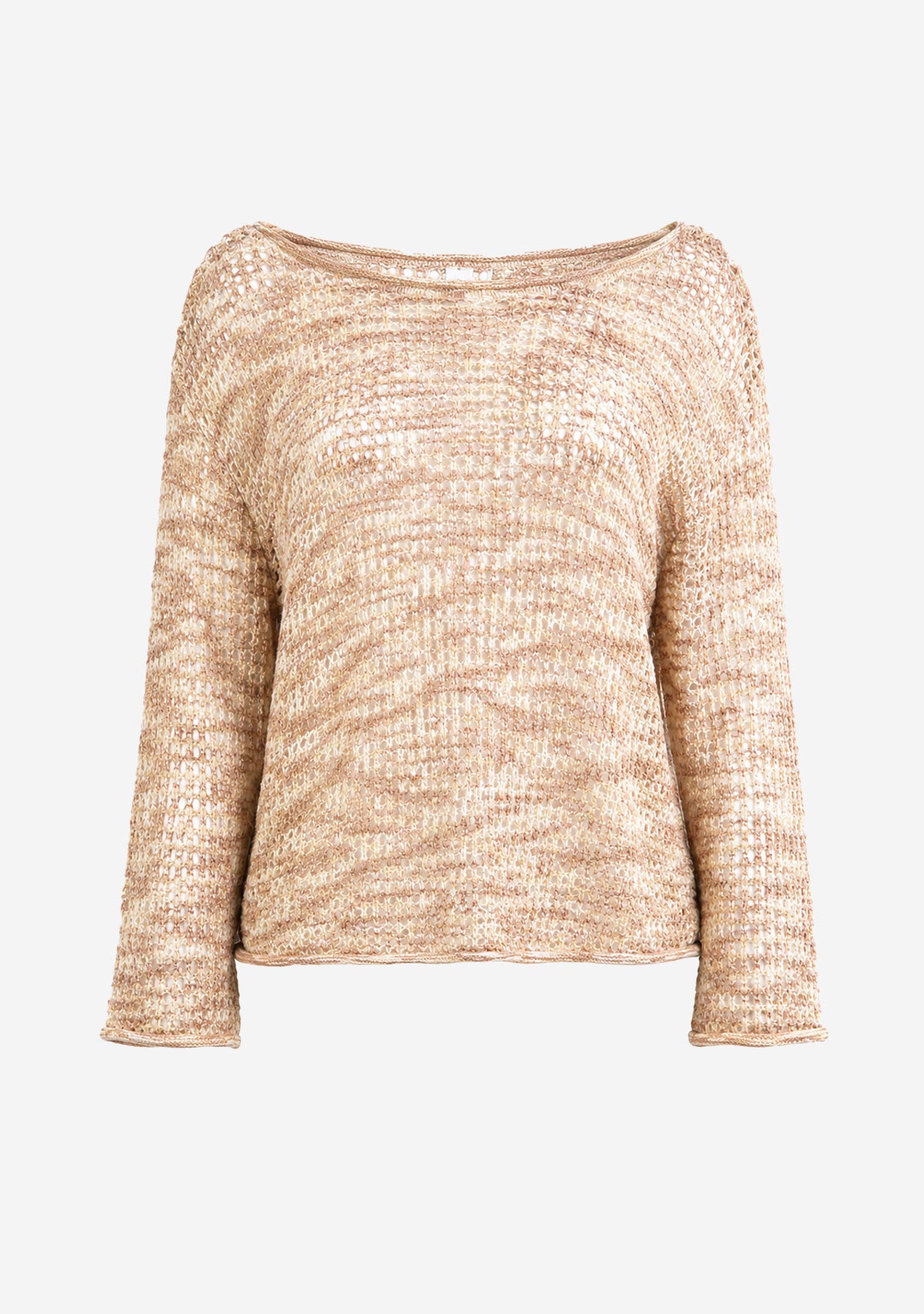 Textured Knit Long Sleeve Top Print