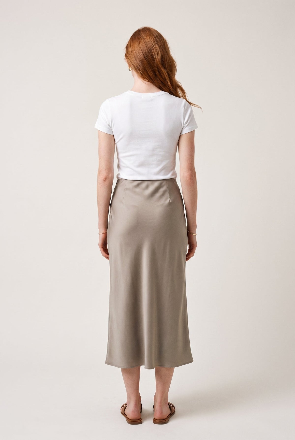 Mari Satin Slip Skirt Laurel Oak Mari