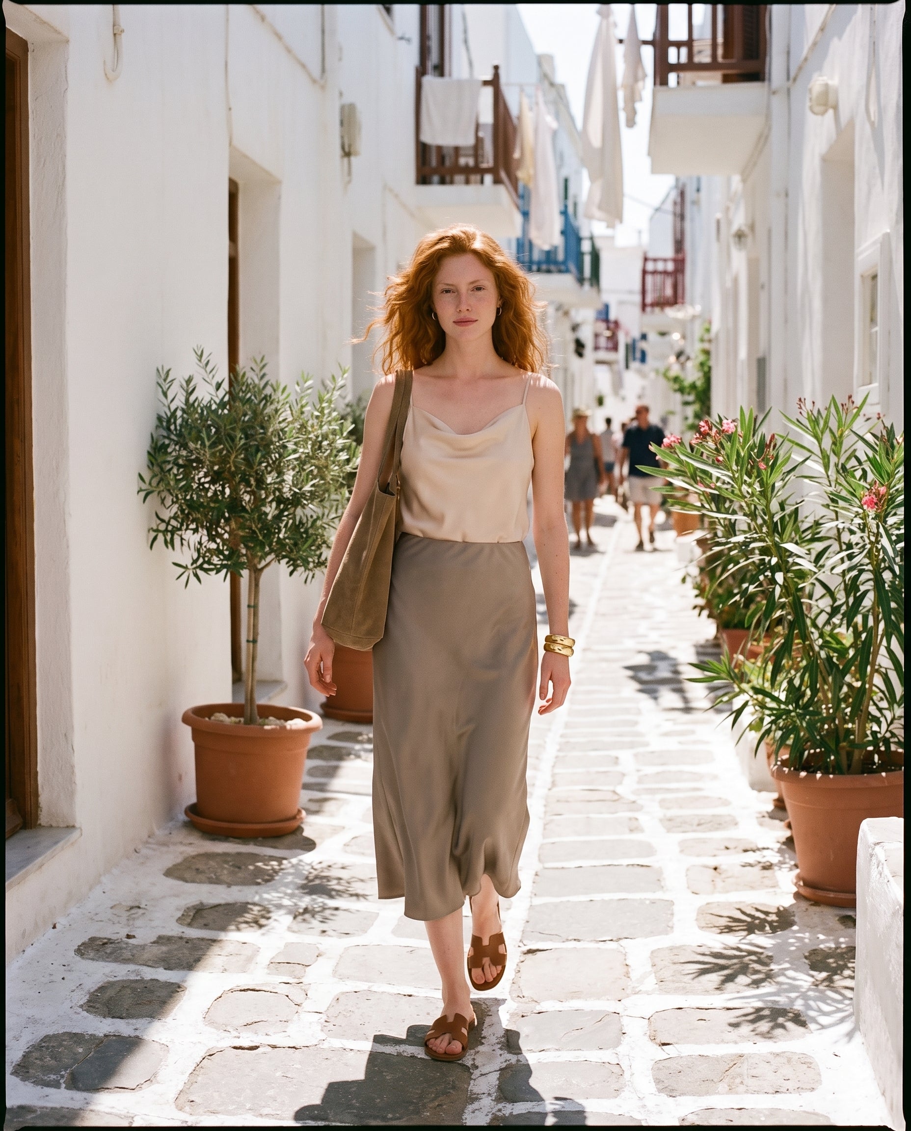 Mari Satin Slip Skirt Laurel Oak