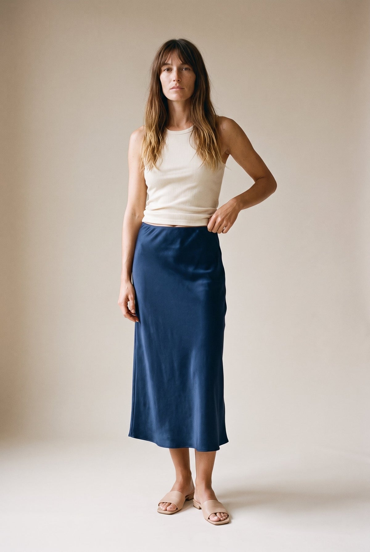 The New Mari Satin Slip Skirt Mari