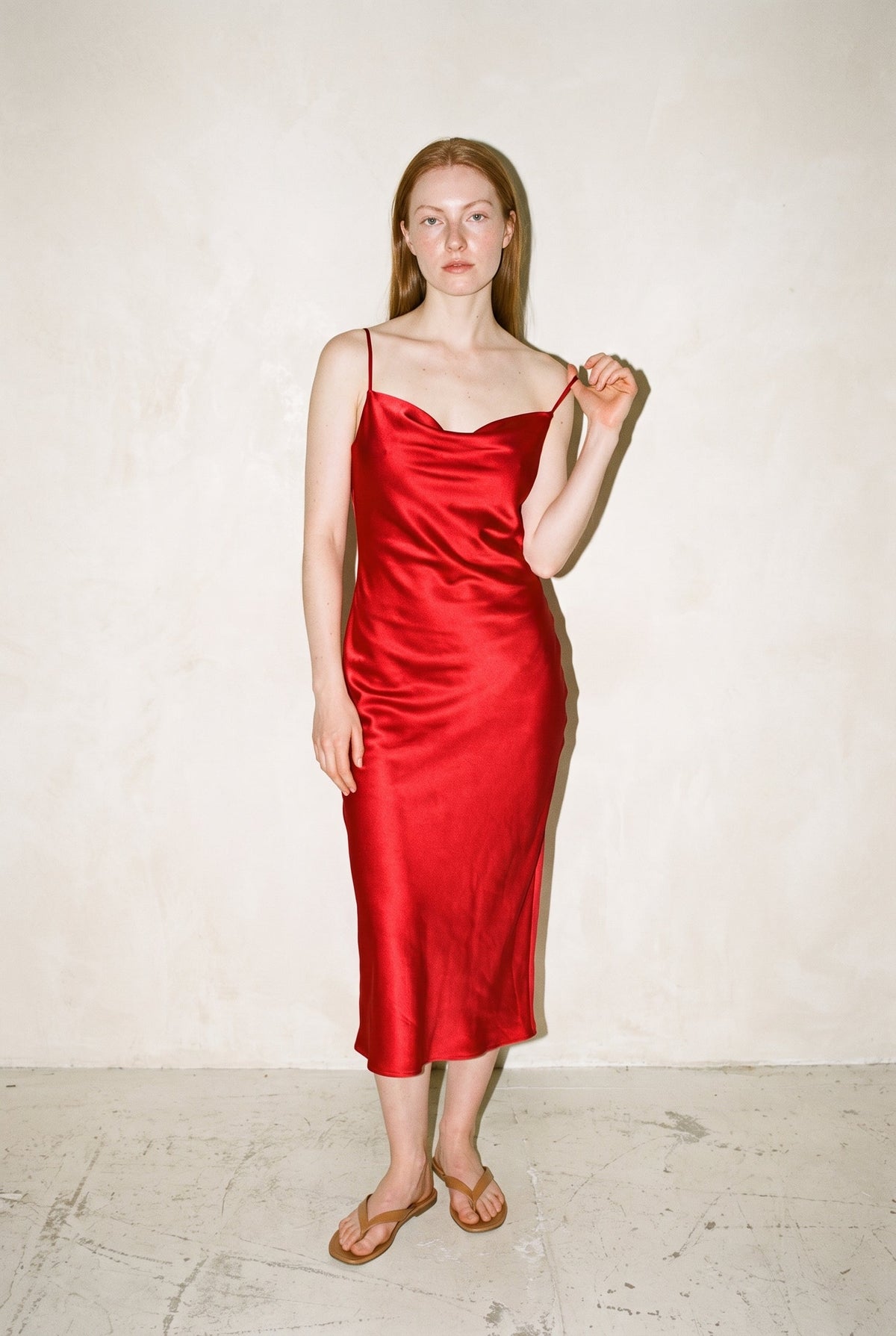 Mari Satin Slip Dress Cabernet Mari