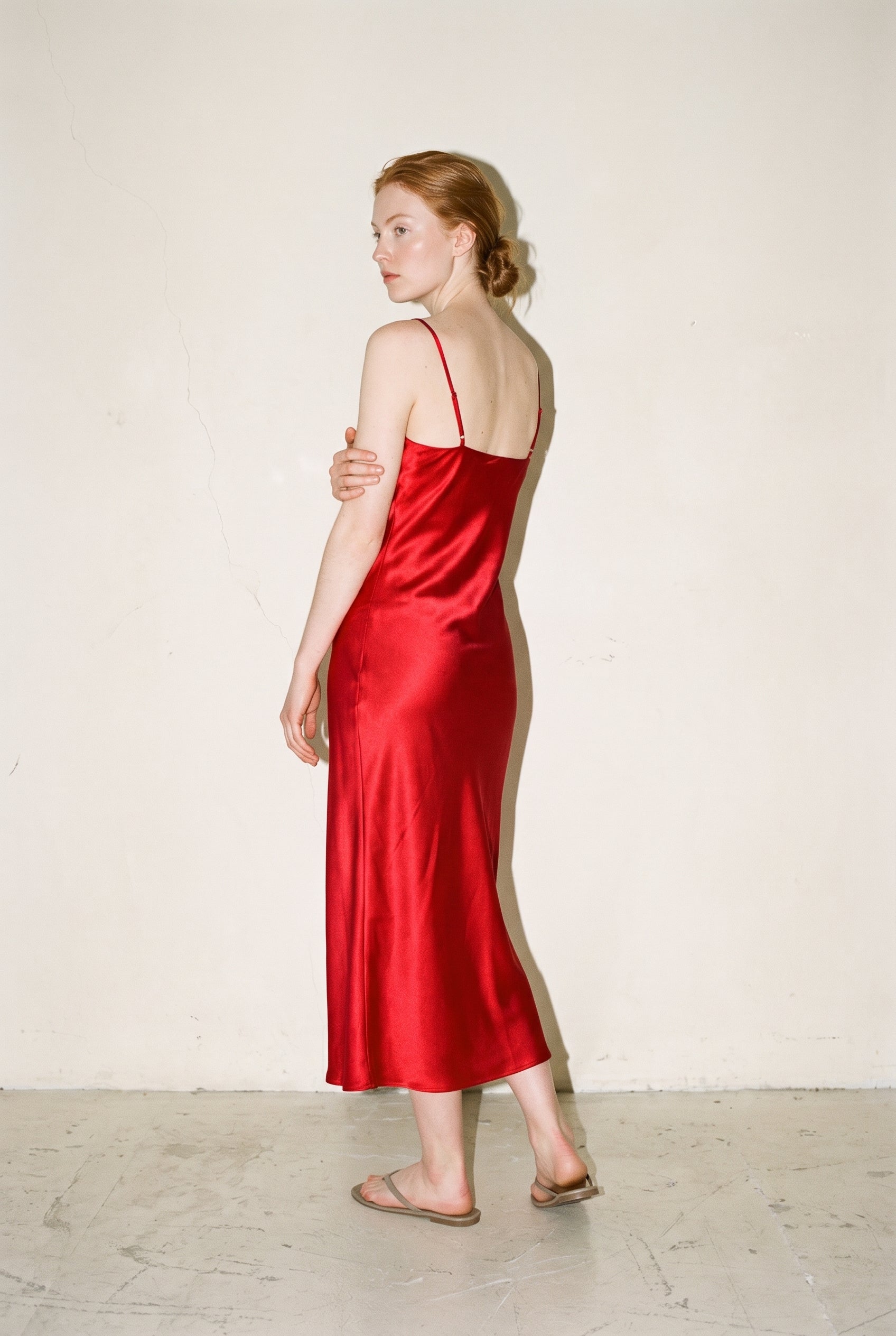 Mari Satin Slip Dress Cabernet Mari
