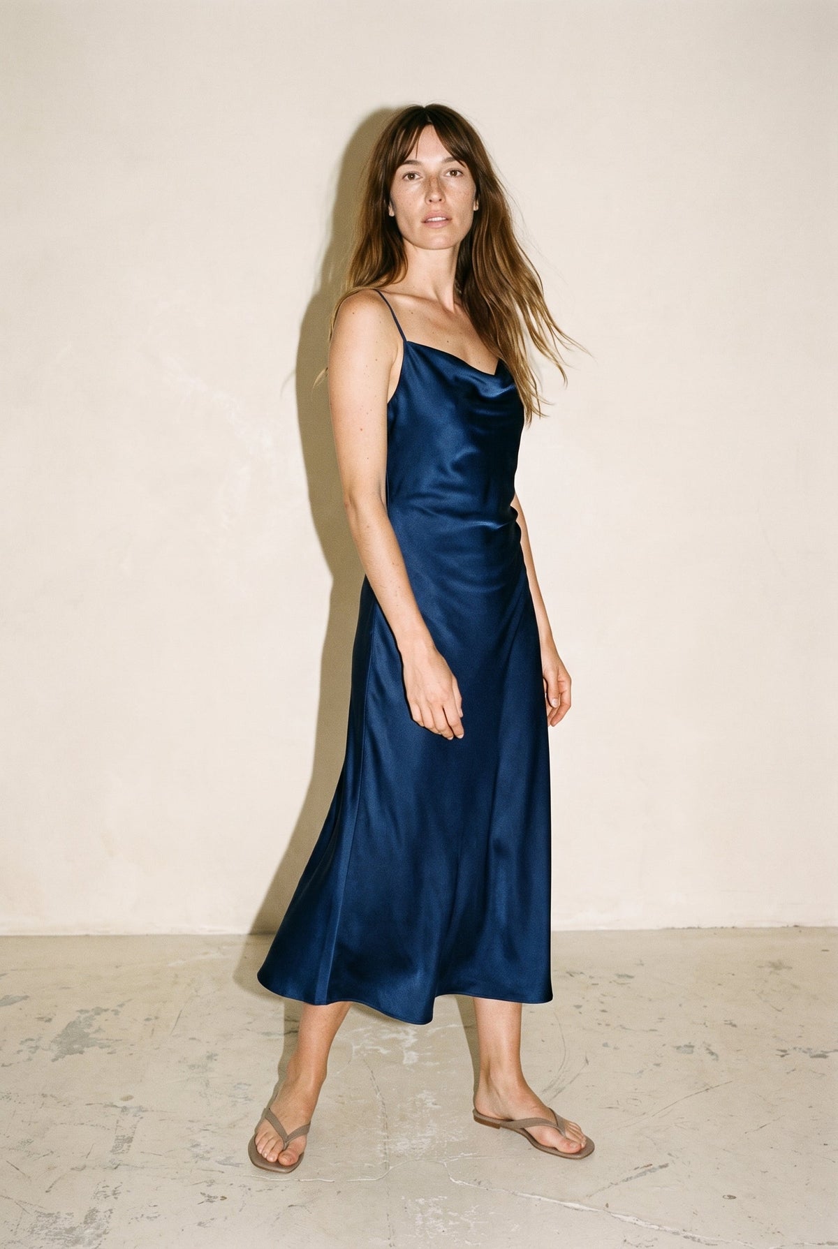 Mari Satin Slip Dress Midnight Mari
