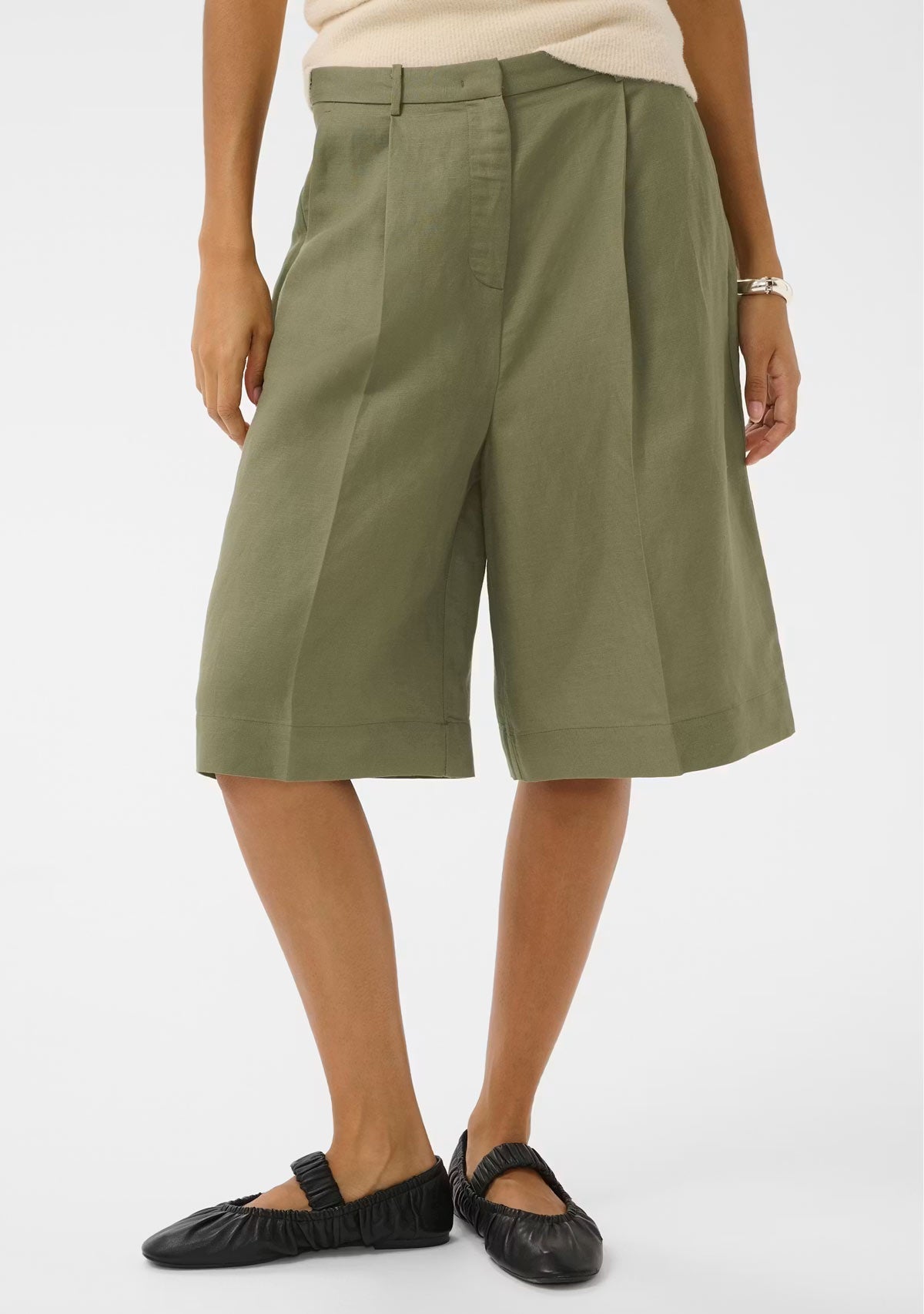 Slragna Malika Shorts Dusky Green Soaked