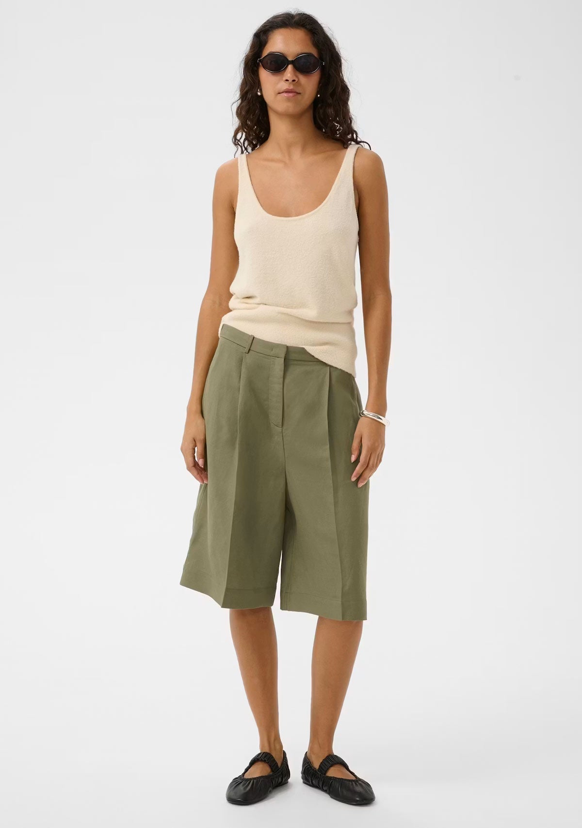 Slragna Malika Shorts Dusky Green Soaked