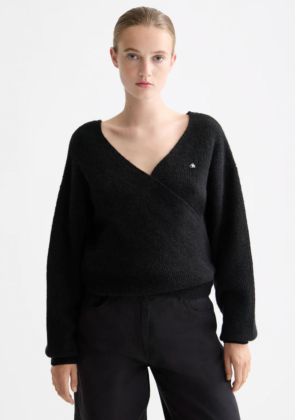 Fuzzy Wrap Cardigan Meteorite