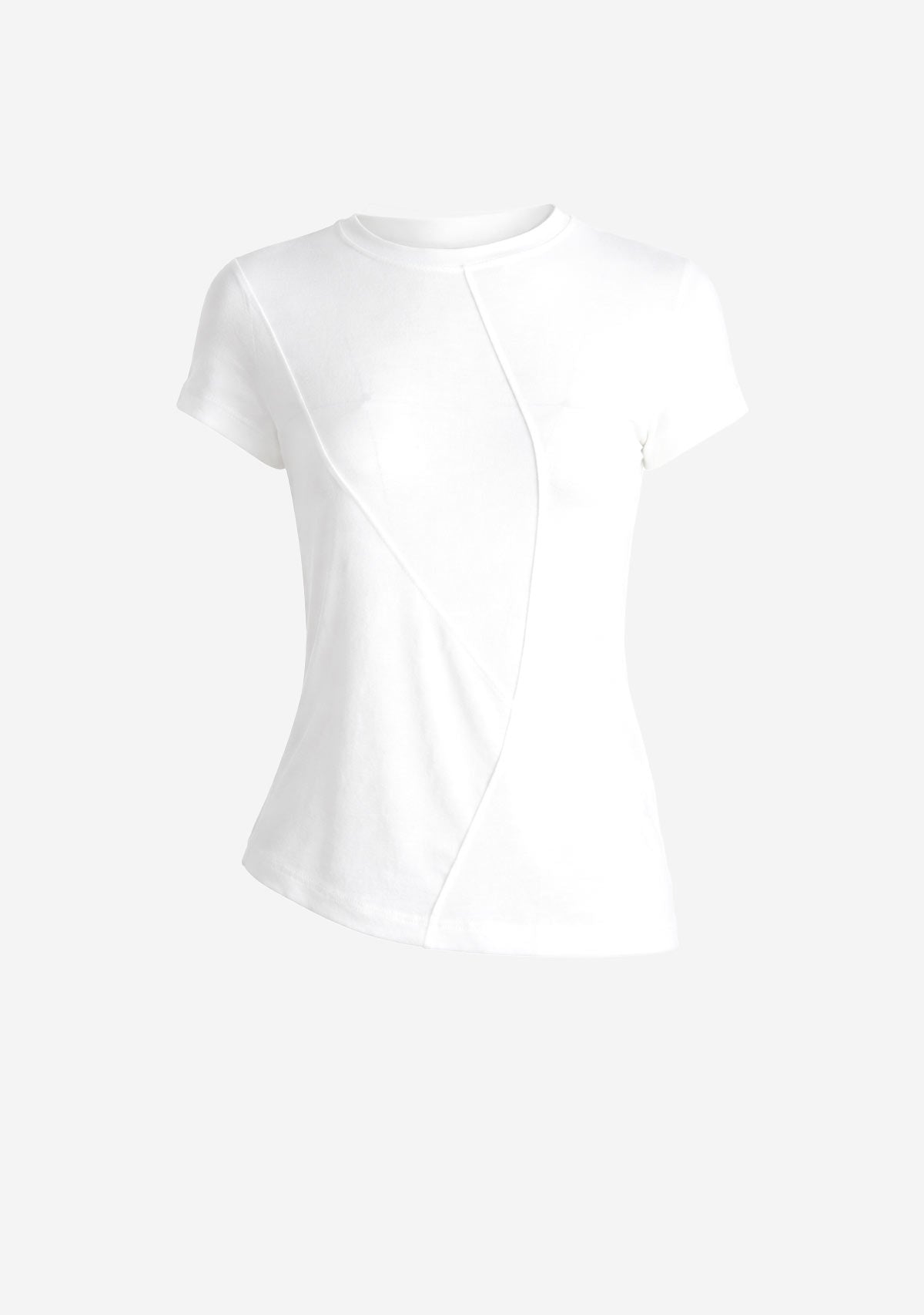 Seam Detail Fitted Tee White Slow High