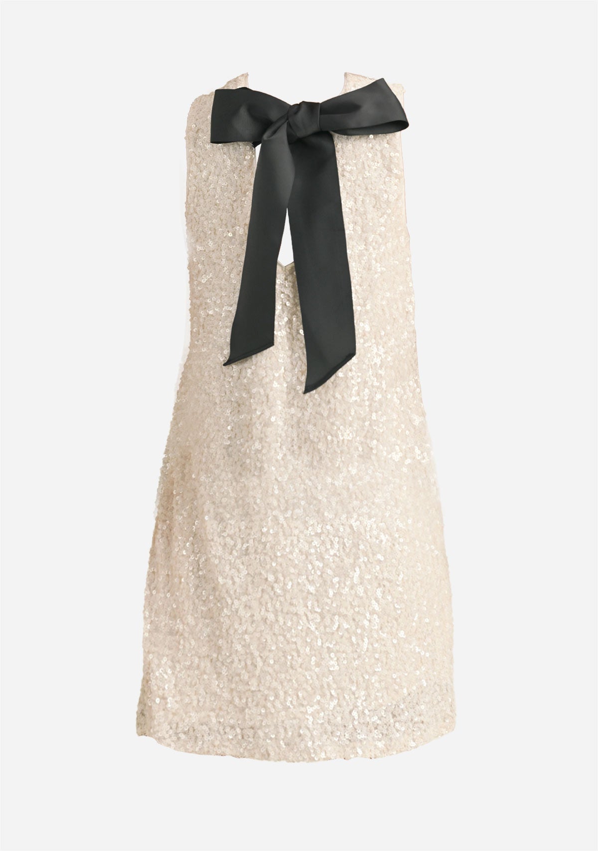 Sequins Tie Back Tank Mini Dress Cream Mable