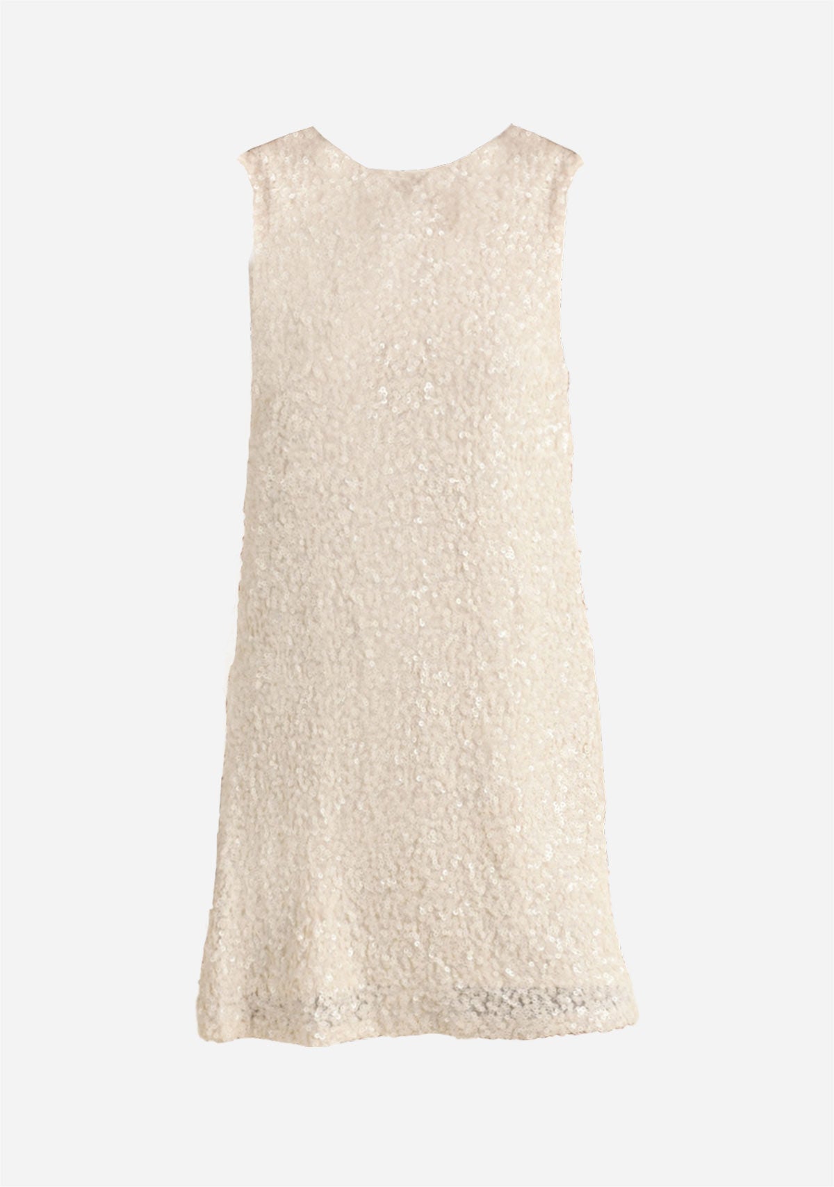 Sequins Tie Back Tank Mini Dress Cream Mable