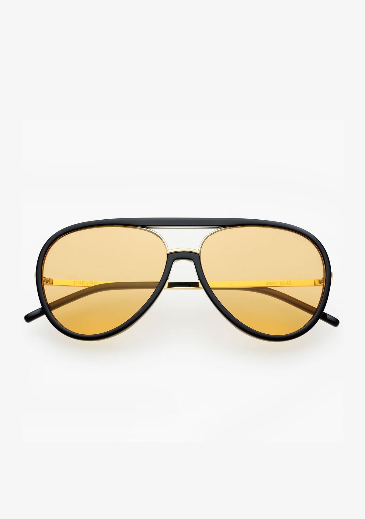 Shay Aviator Sunglasses Black / Soft Amber