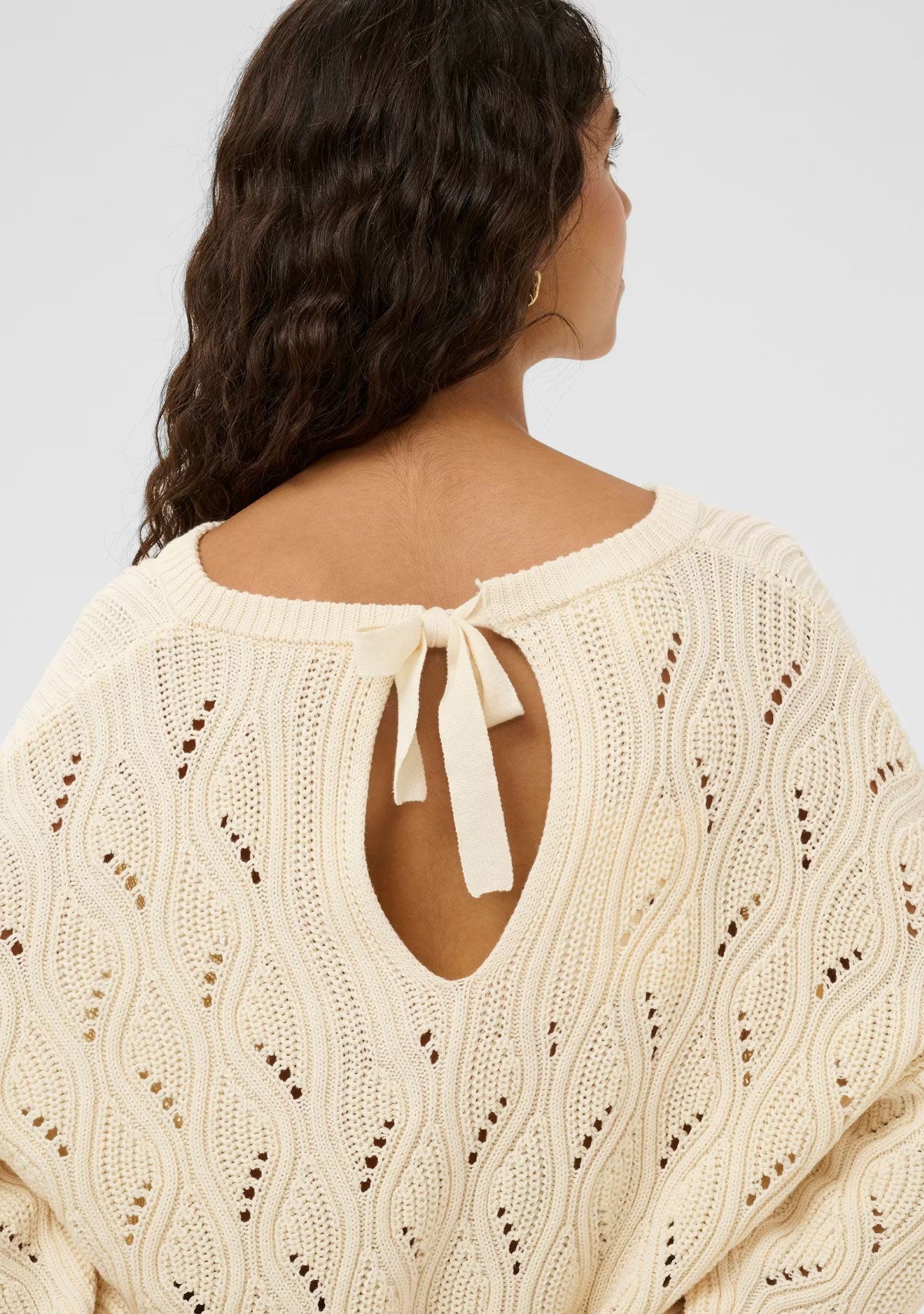 SLRava Nanna Pullover LS Whisper White Soaked
