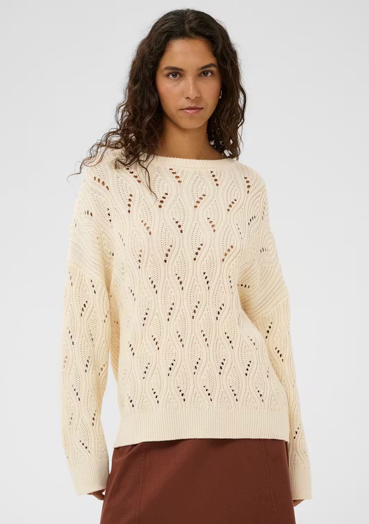SLRava Nanna Pullover LS Whisper White Soaked
