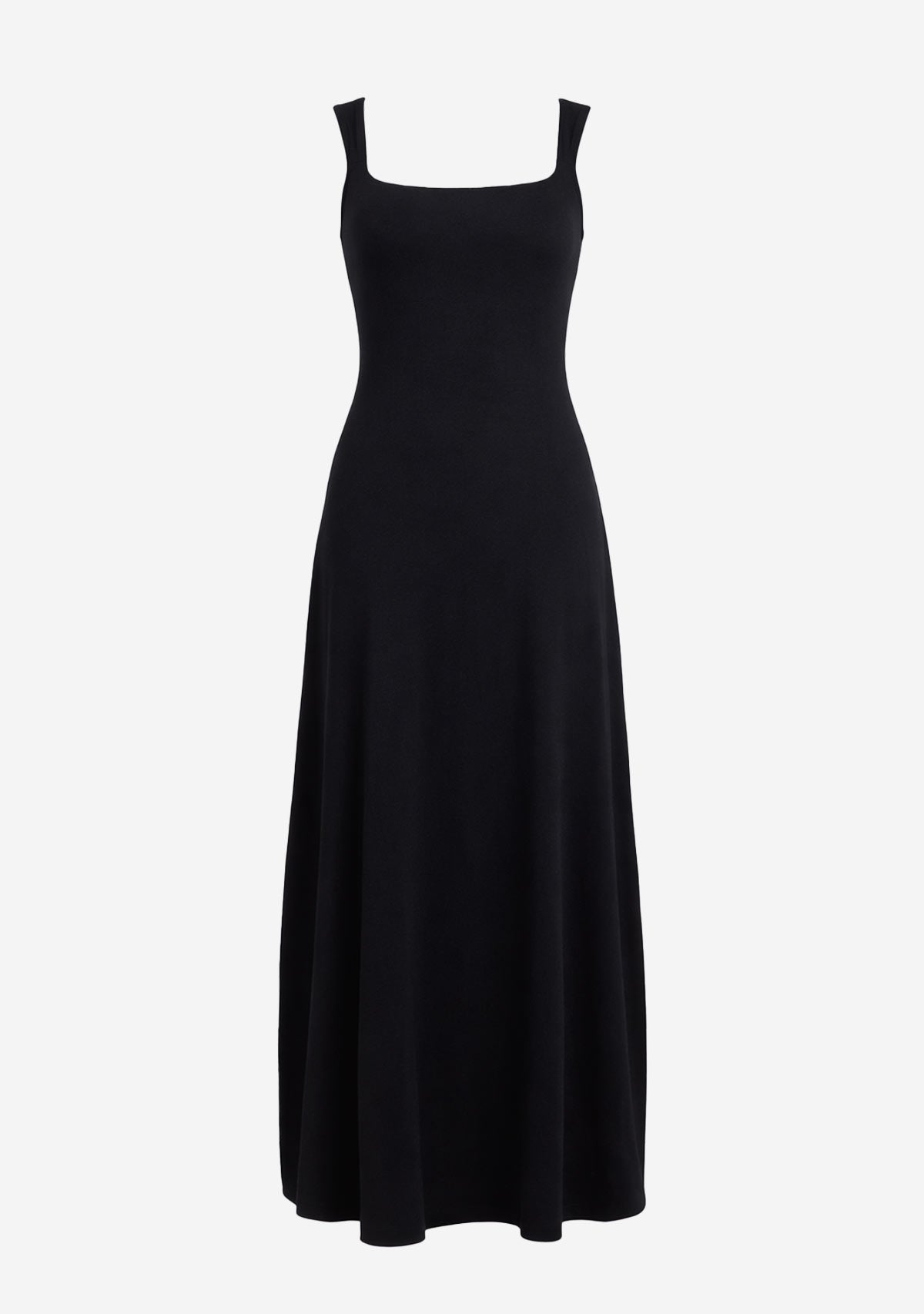 Square Neck Midi Dress Black