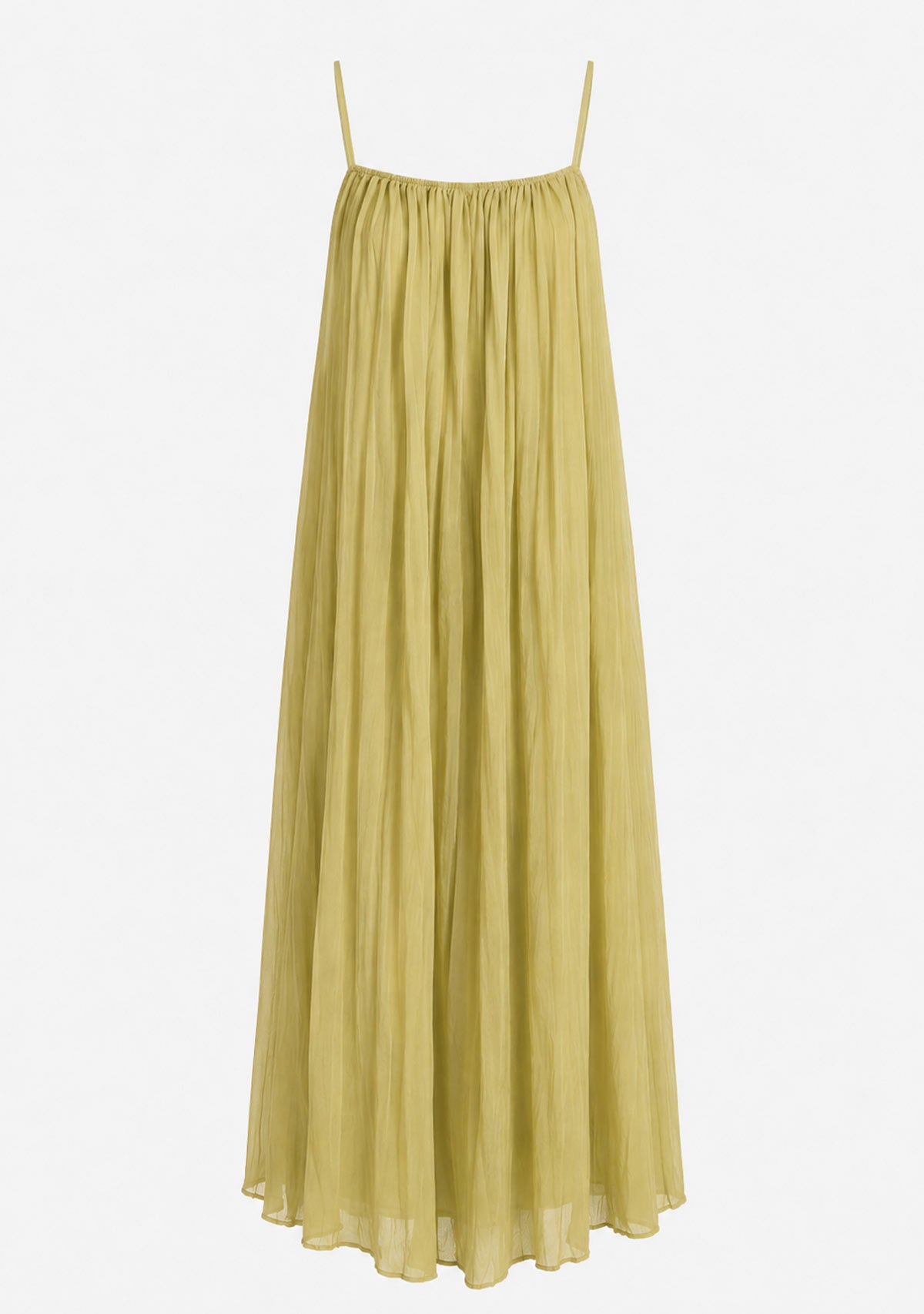 Strapless Linen Maxi Dress Yellow