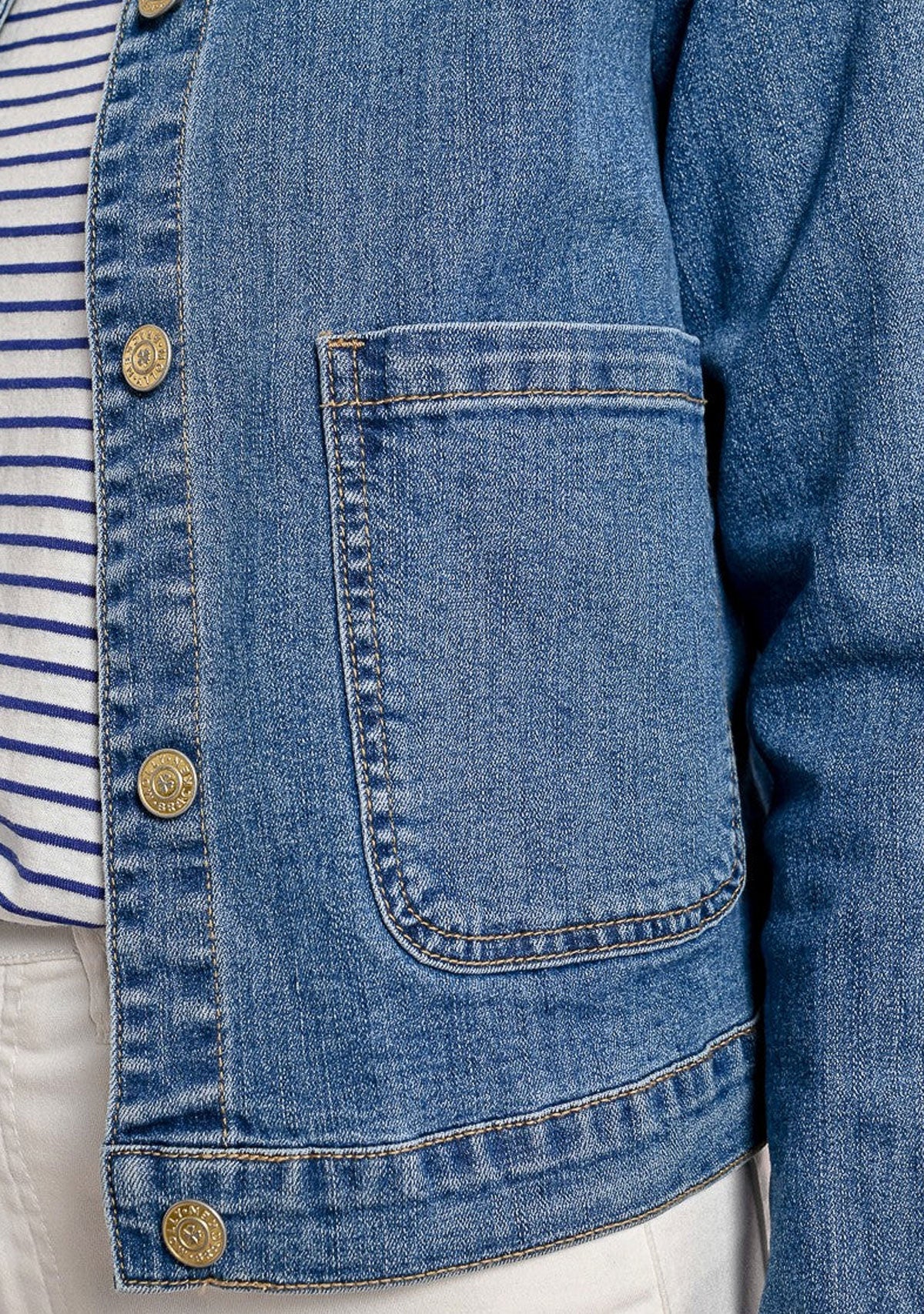 Veste de travail en denim stretch bleu denim