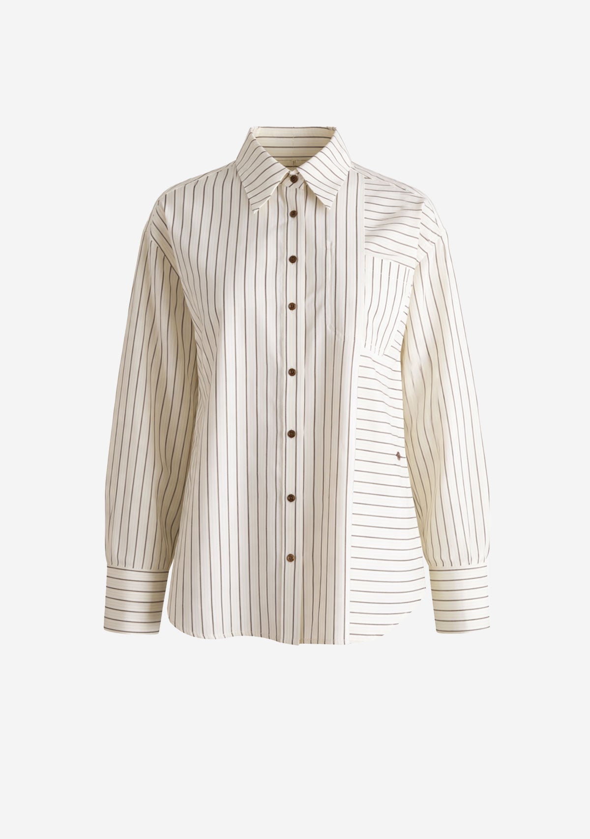 Striped Button Down Shirt Off White
