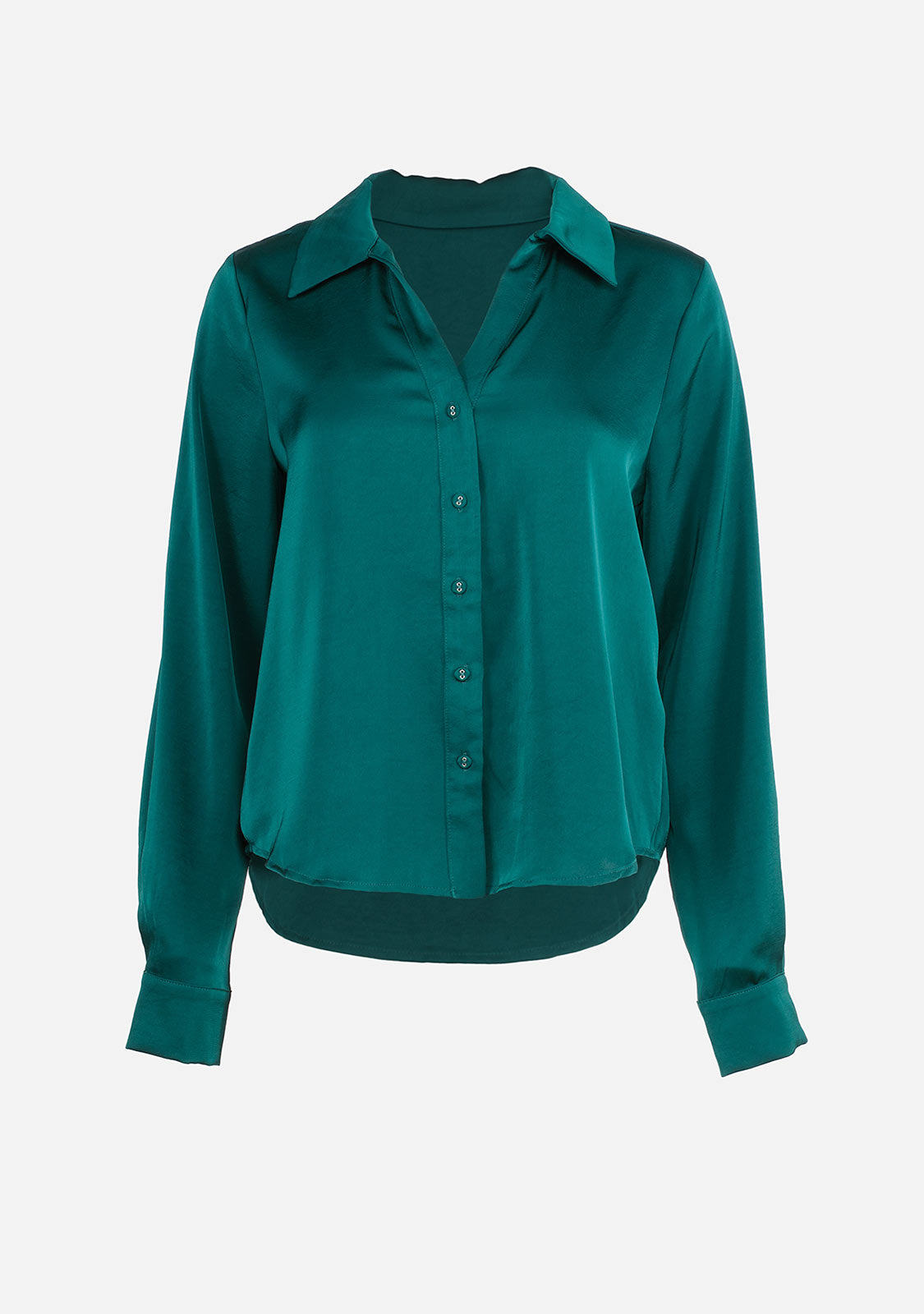 Long Sleeve Fine Satin Button-Up Shirt The Latest Scoop