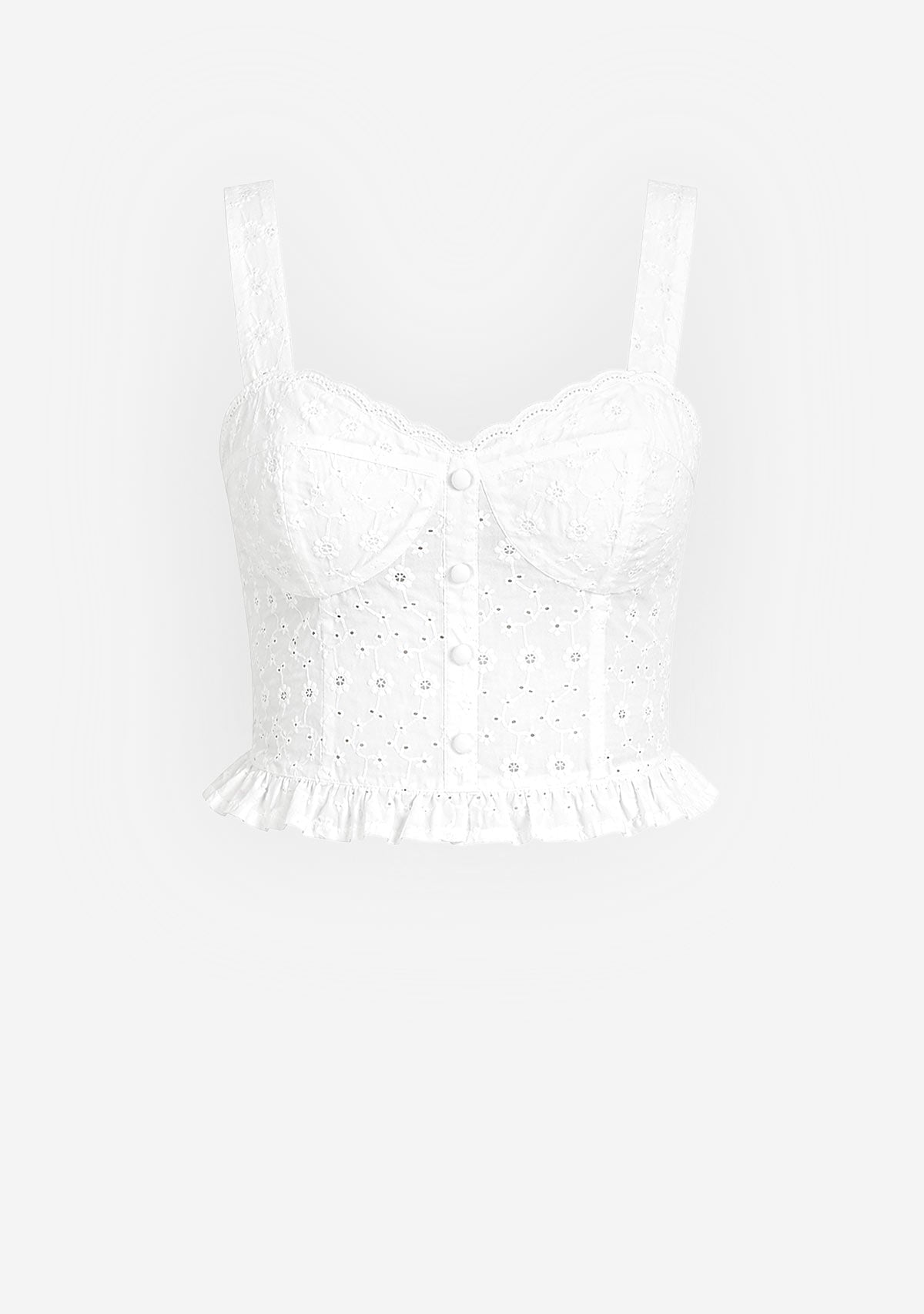 Eyelet Button Down Lace Trim Corset Linen Top White The Workshop