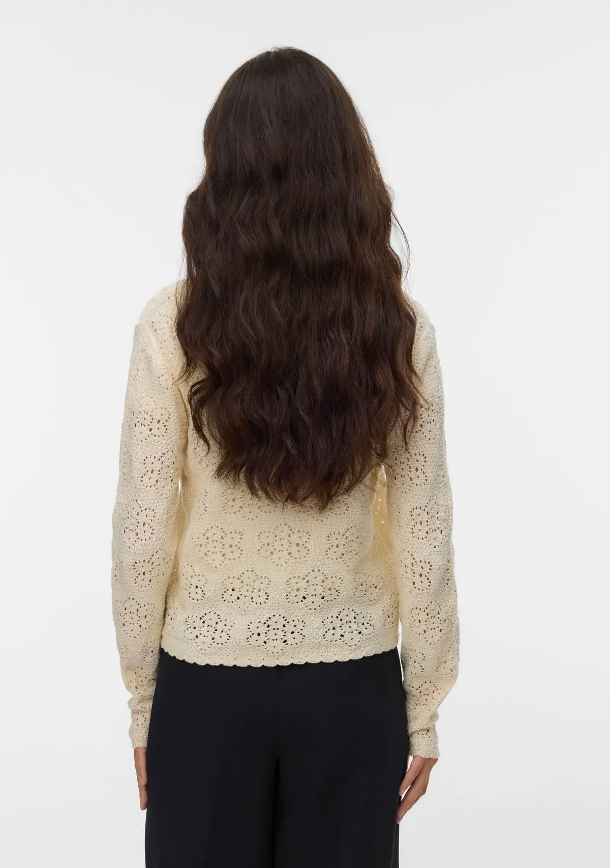 Vmava Ls V-Neck Tie String Cardigan Birch