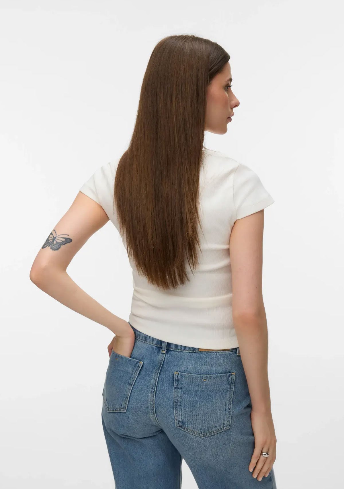 Vmchloe Cs Short U-Neck Snow White Vero Moda