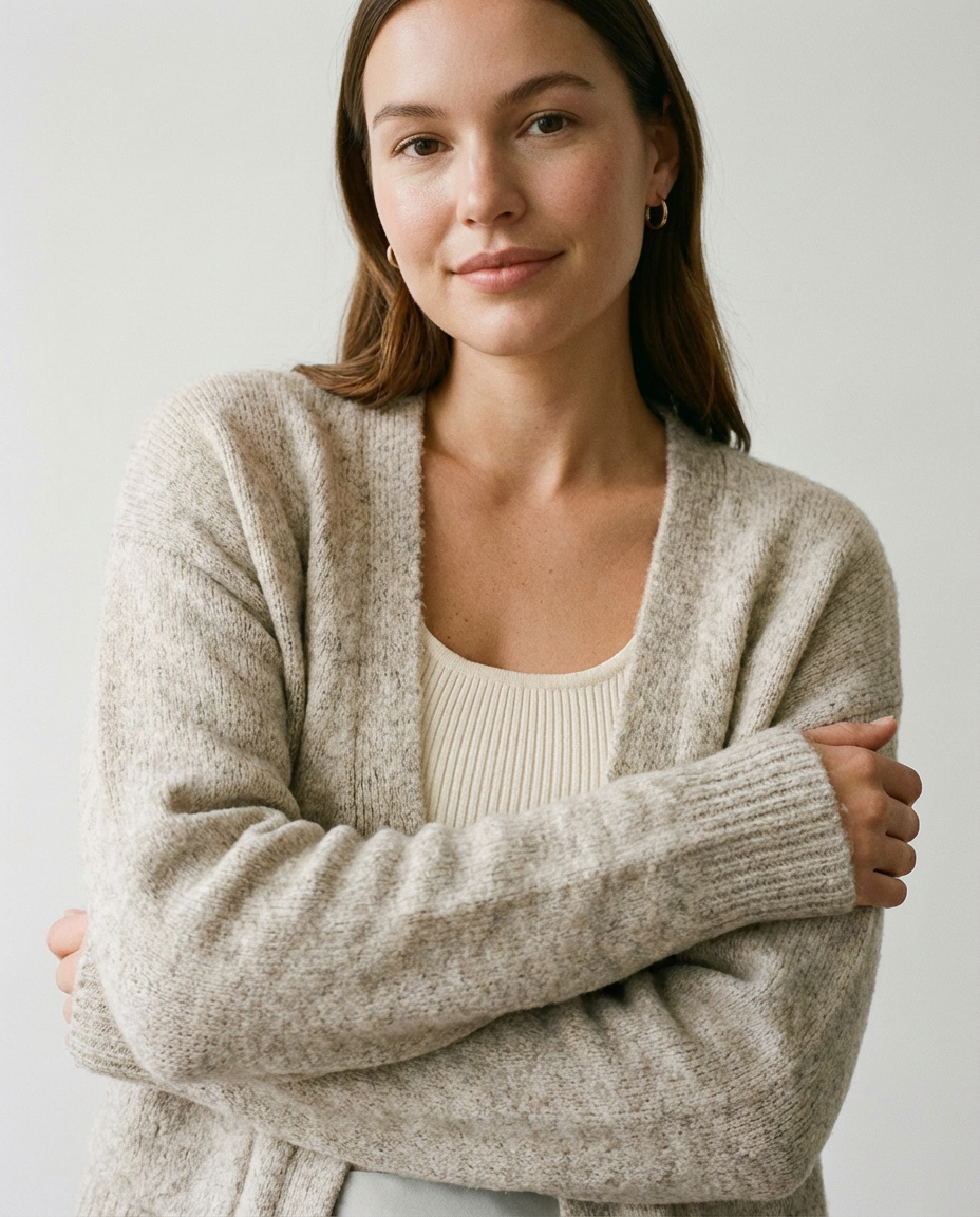 VM Boom LS V-Neck Button Cardigan Birch