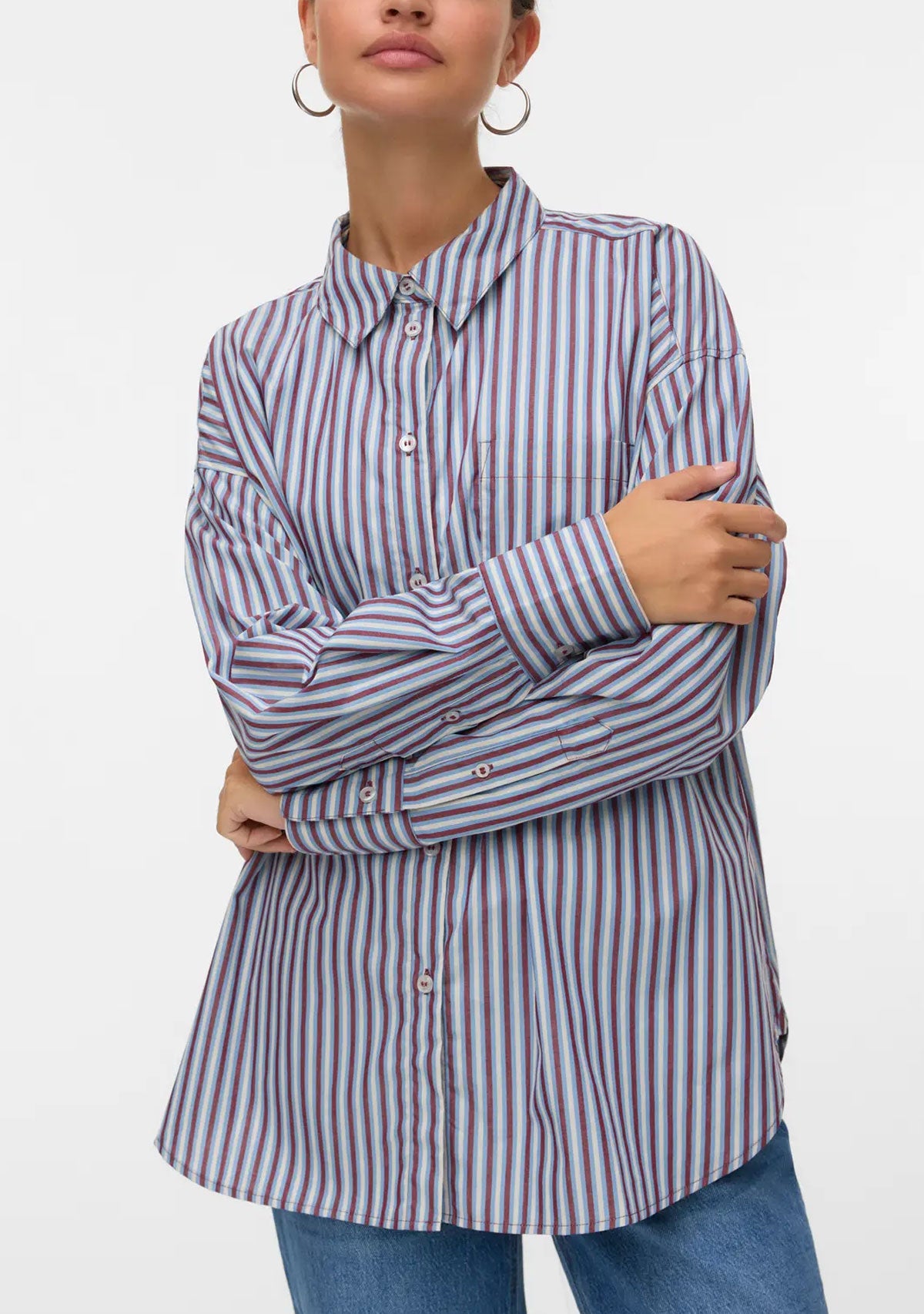 AWParina Ls Loose Stripe Shirt Vma Noos Zinfandel/Birch