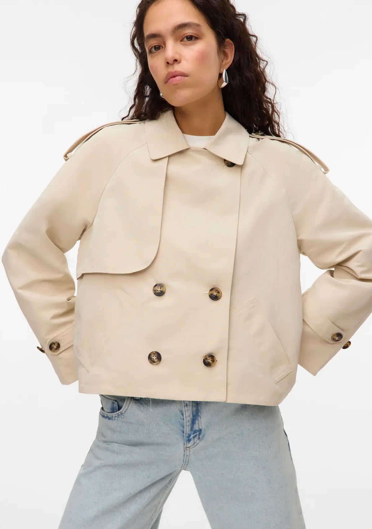 VM Chloe Short Trench Coat Oatmeal