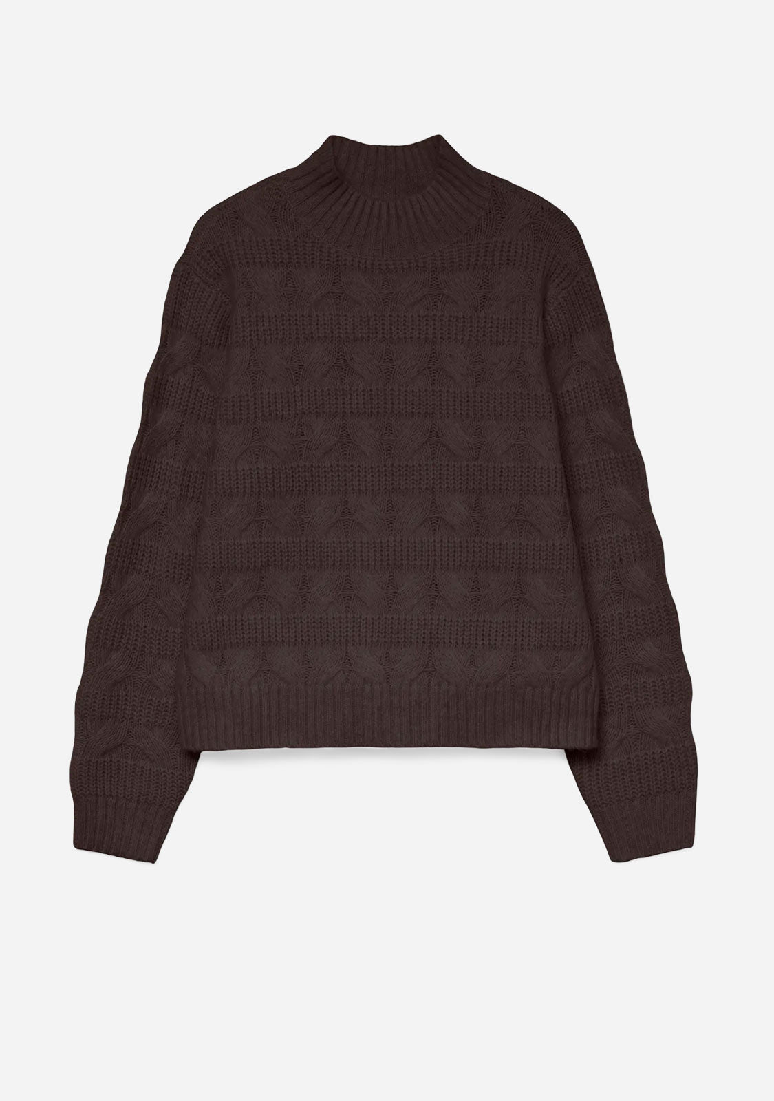 VMVirgo Ls Highneck Pullover Bf Chocolate Torte