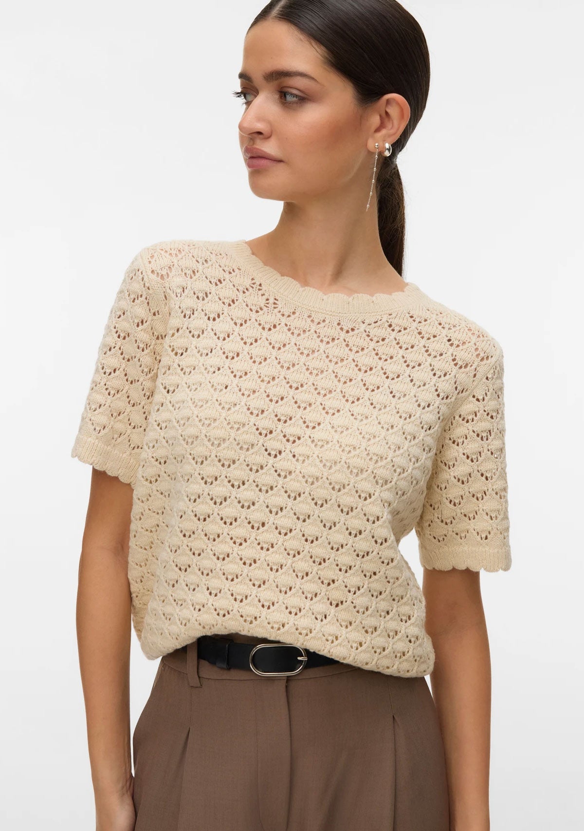 Vm Jaqueline O-Neck Top Boo Birch