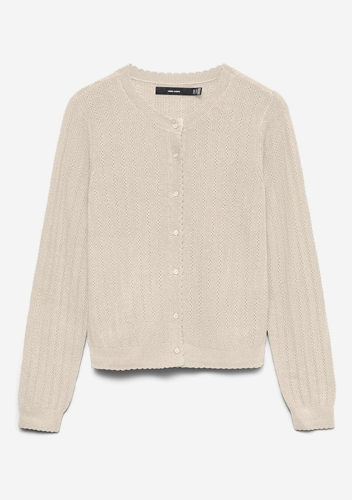 Vm Newl Ex Pointelle Cardigan Noos Birch