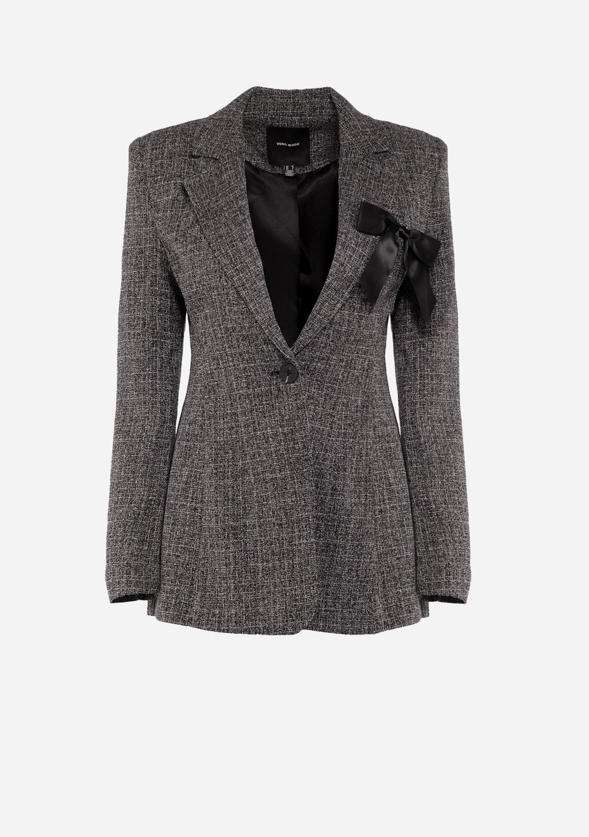 VmMPerle Ls Fitted Bow Blazer Black