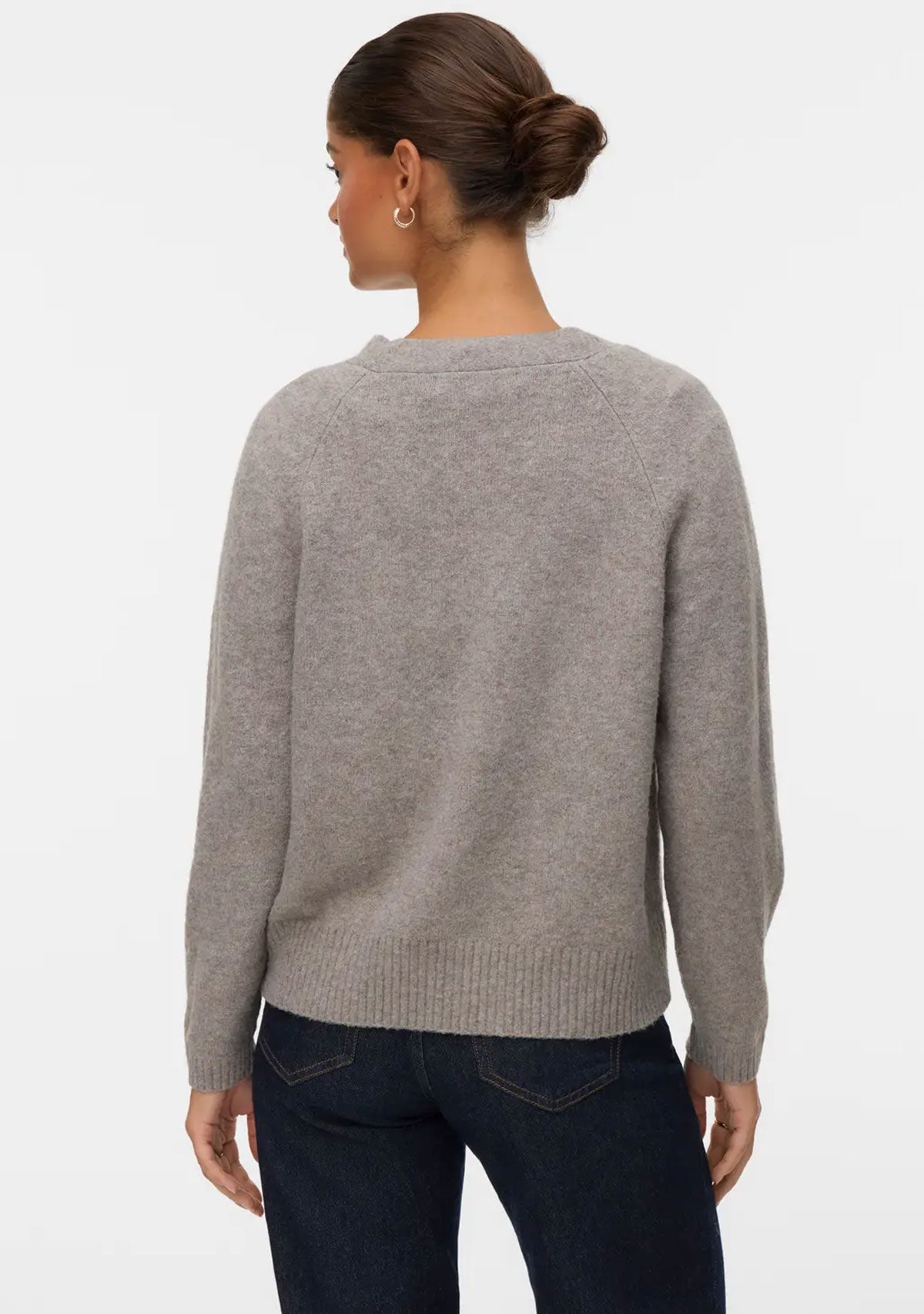VM Boom LS V-Neck Button Cardigan Moon Rock Vero Moda